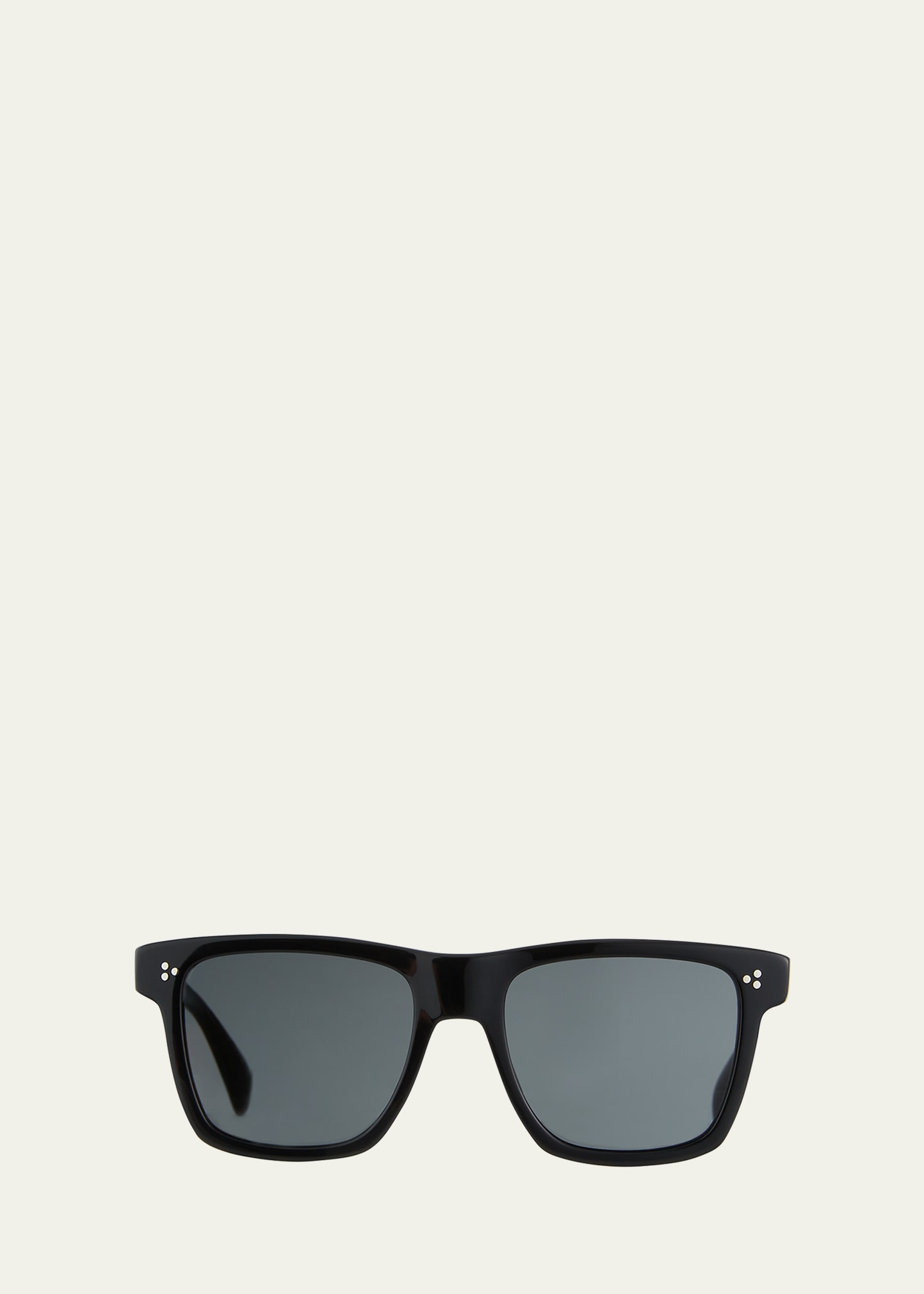Oliver Peoples Men's Casian Acetate Rectangle Sunglasses In Black/gray