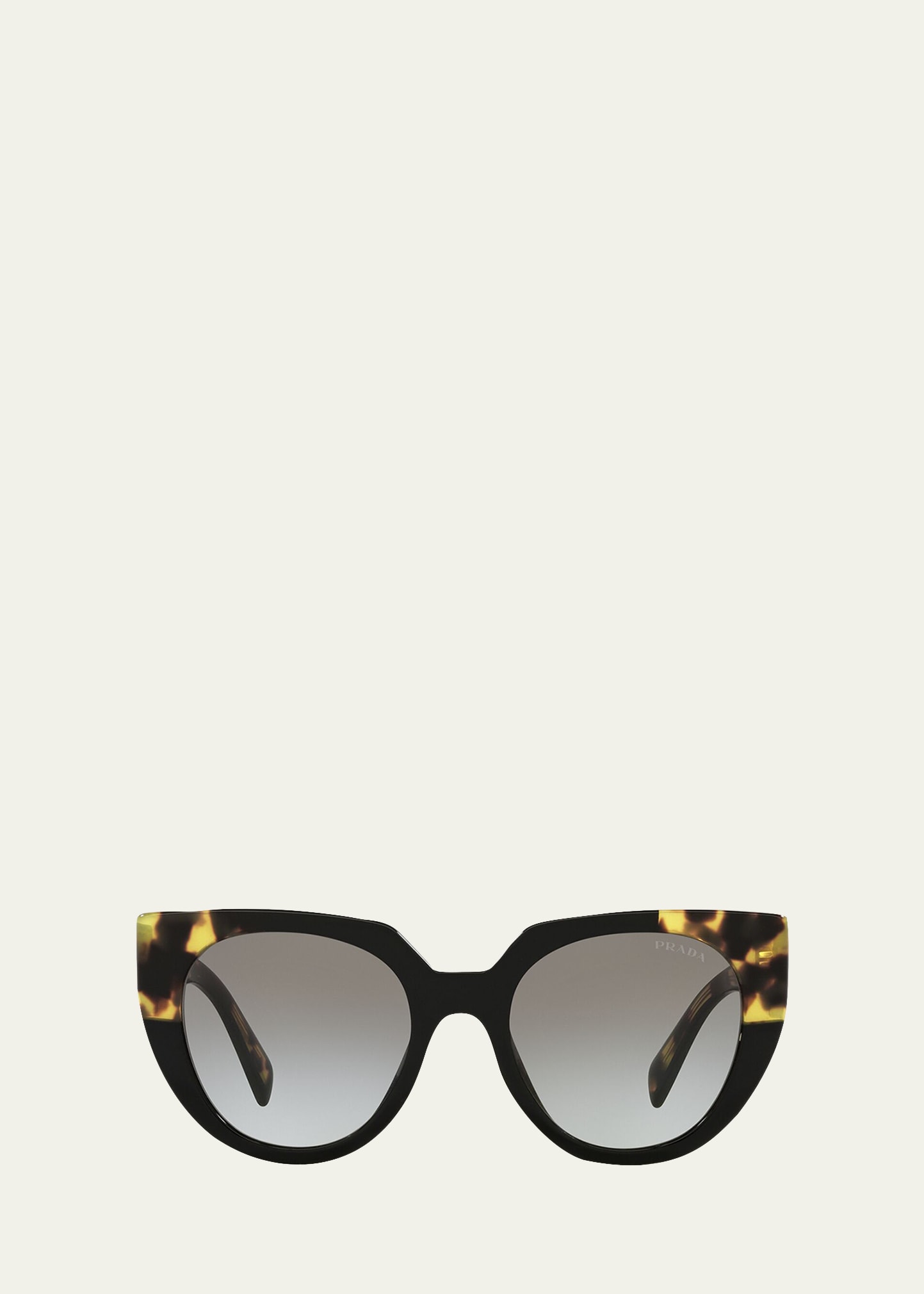Shop Prada Oversized Acetate Cat-eye Sunglasses In Black Tort
