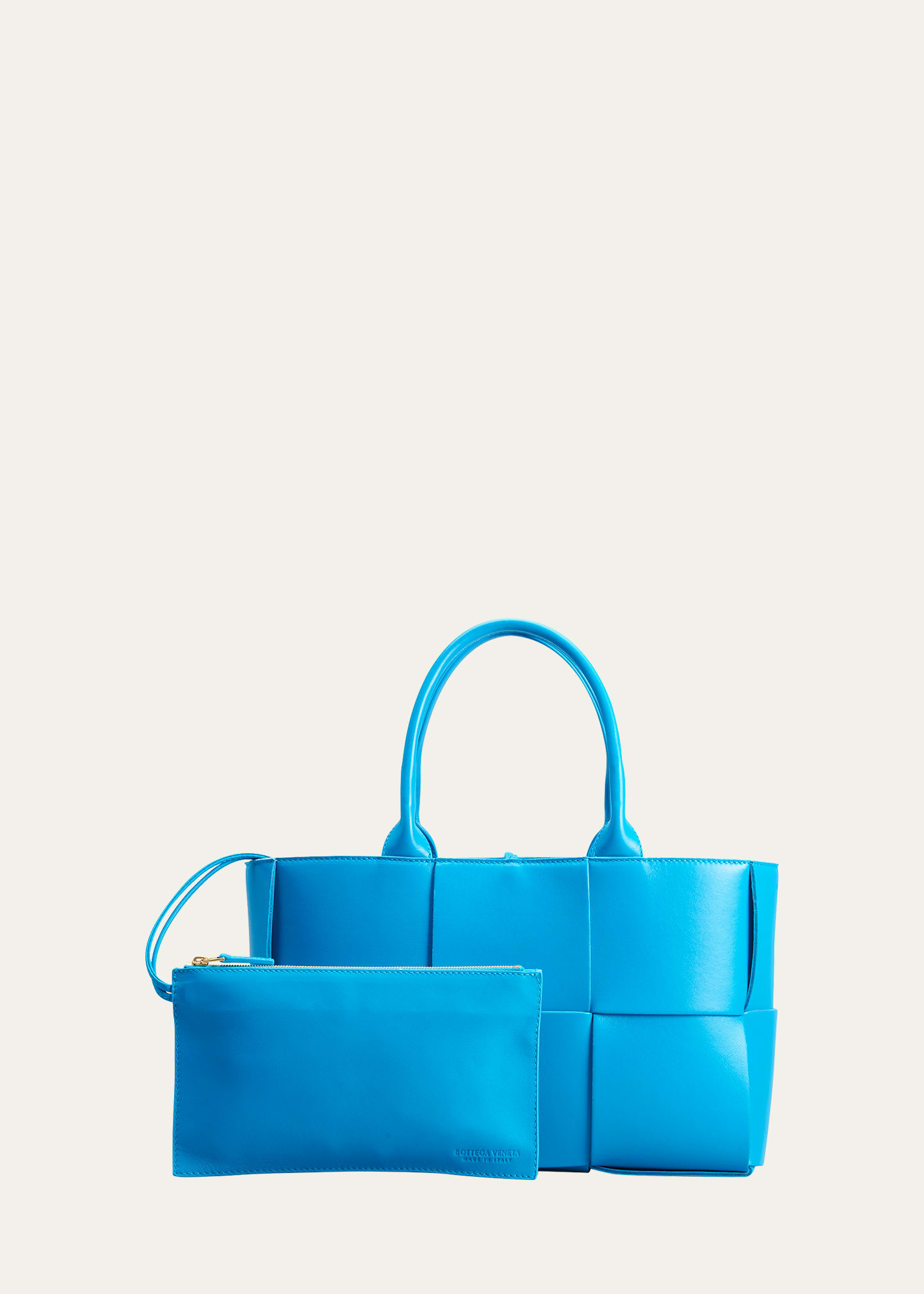 Bottega Veneta Arco Woven East-west Tote Bag In Pool