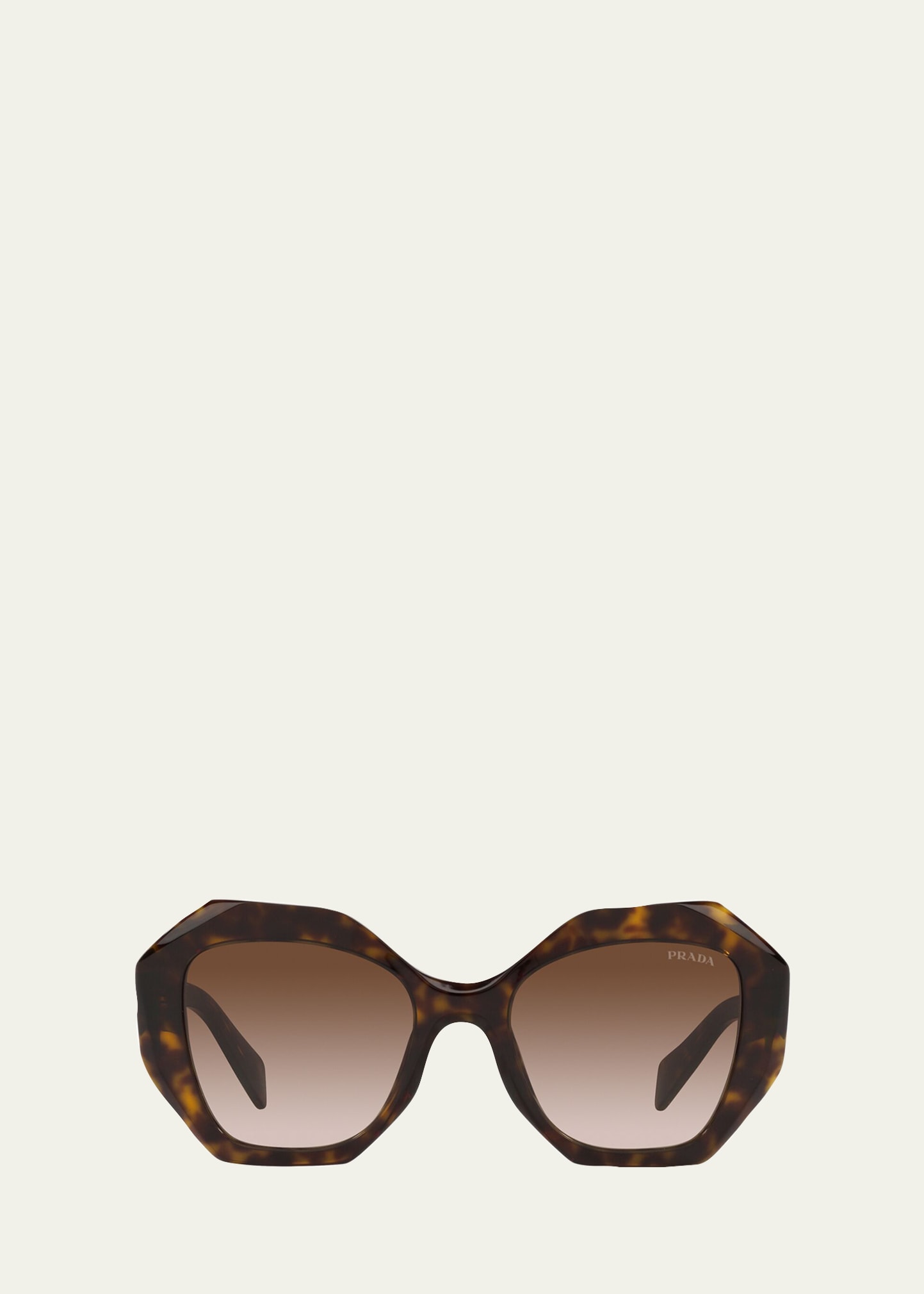 Prada Geometric Acetate Sunglasses In Brown
