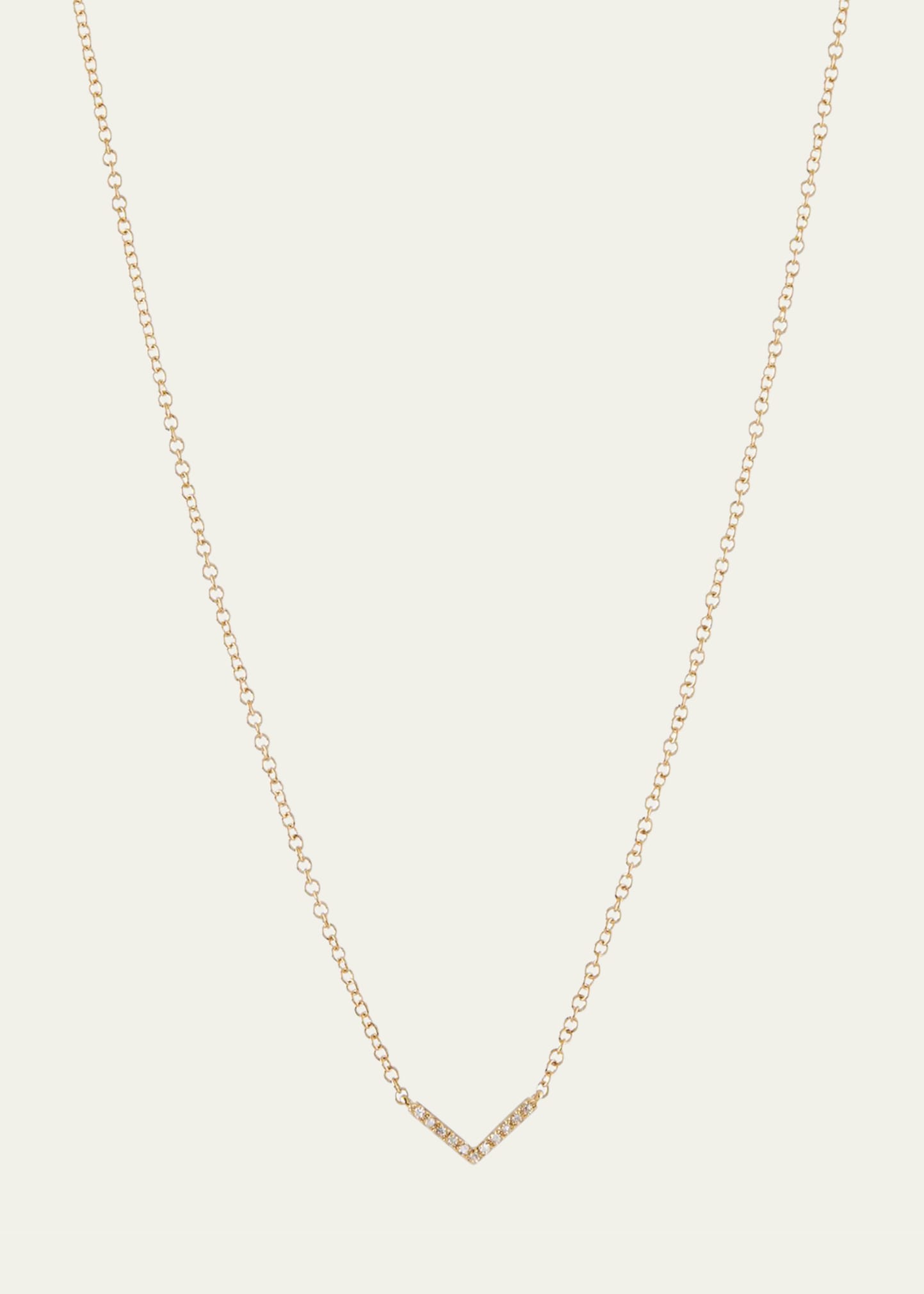 Mini Diamond Chevron Pendant Necklace
