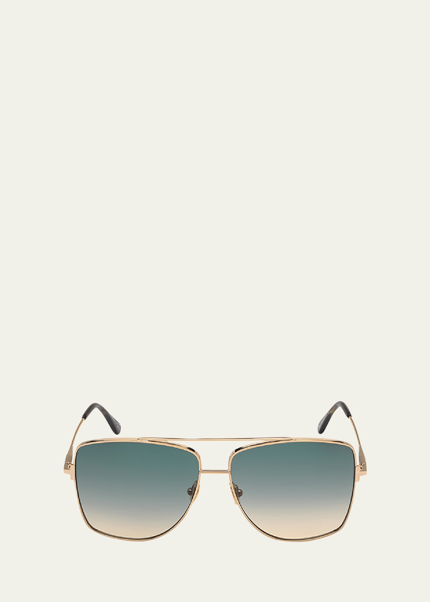 Tom Ford Reggie Metal Aviator Sunglasses In Shiny Rose Gold