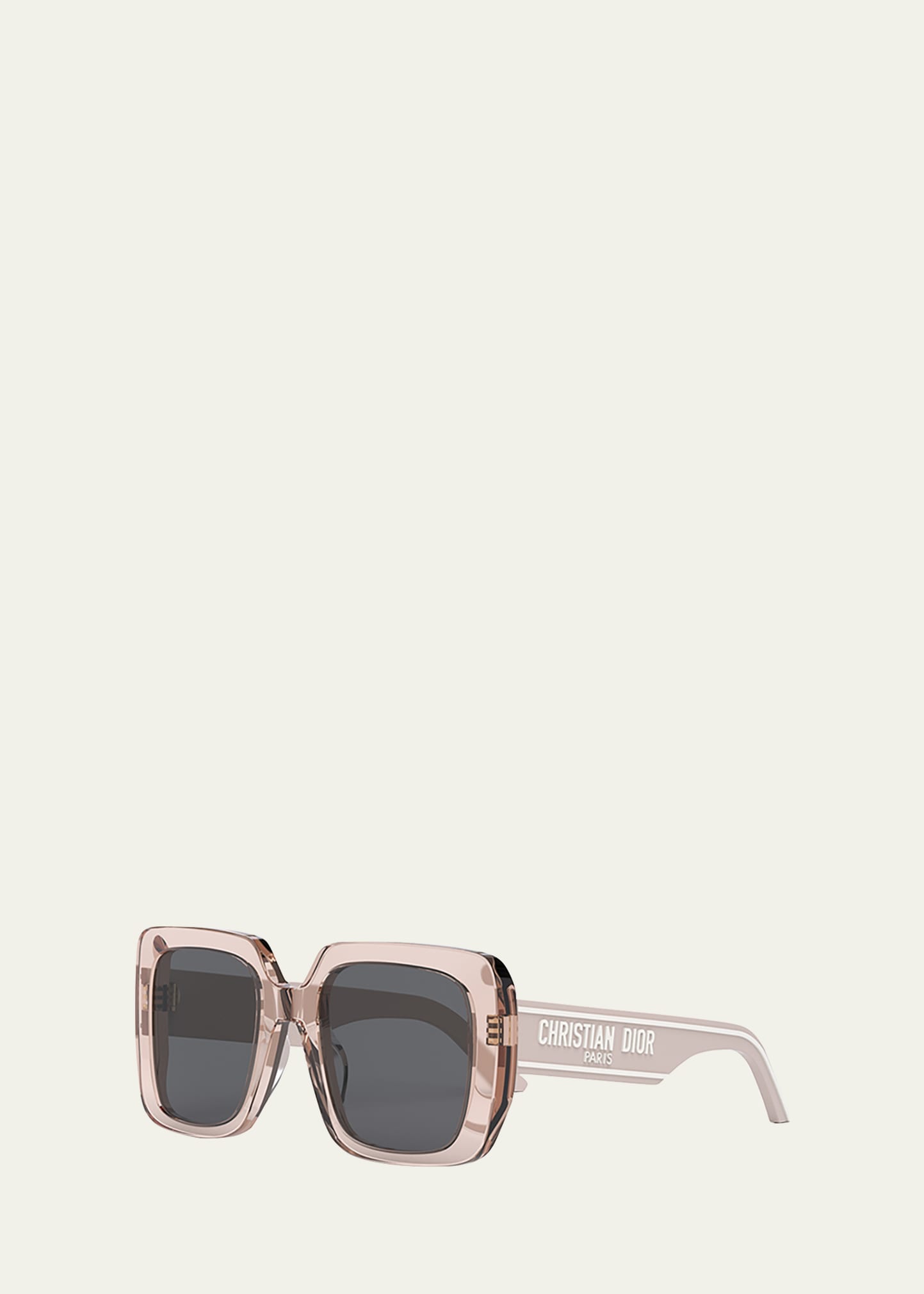 Dior Wil S3u Pink Oversized Square Sunglasses In Shiny Pink/smoke