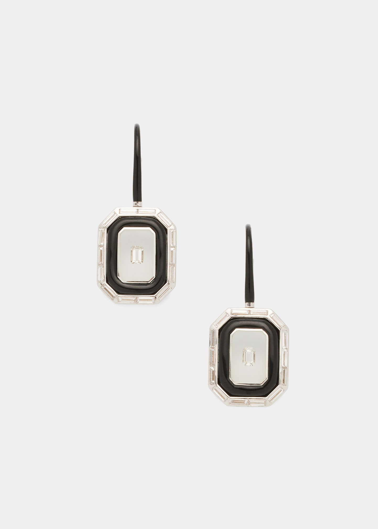 NIKOS KOULIS UNIVERSE EARRINGS WITH 18K WHITE GOLD, DIAMONDS AND TWO-TONE ENAMEL