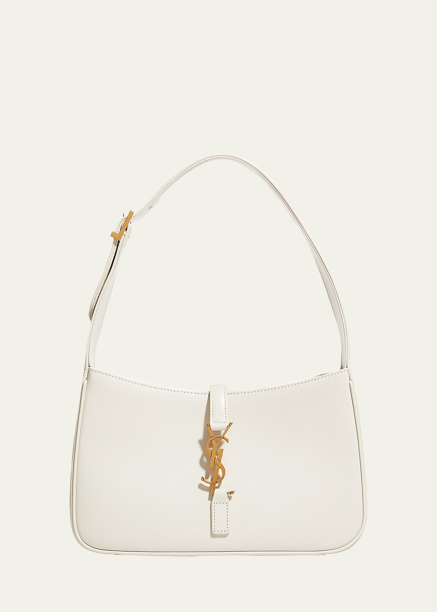 Saint Laurent Le 5 A 7 Mini Calfskin Hobo Bag Soft Crema