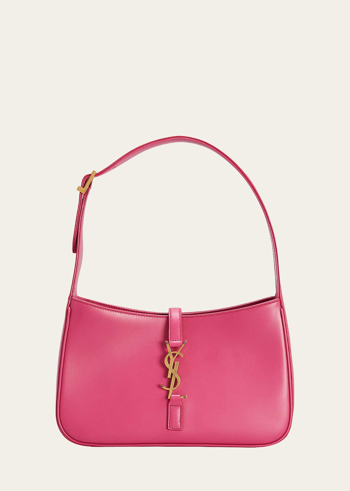 Saint Laurent Ysl Soft Leather Hobo Shoulder Bag In Bubblegum