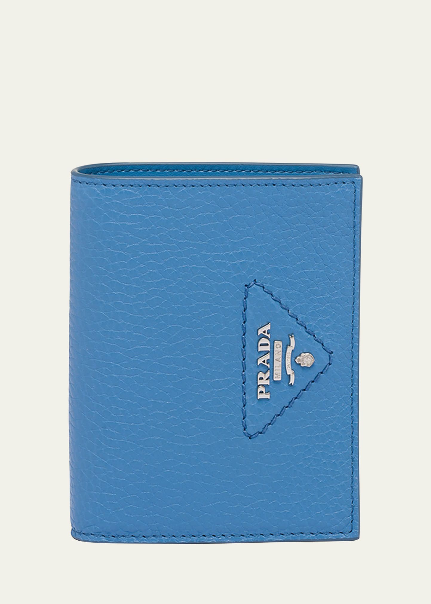 Prada Small Logo-plaque Leather Wallet In F0v98 Onda