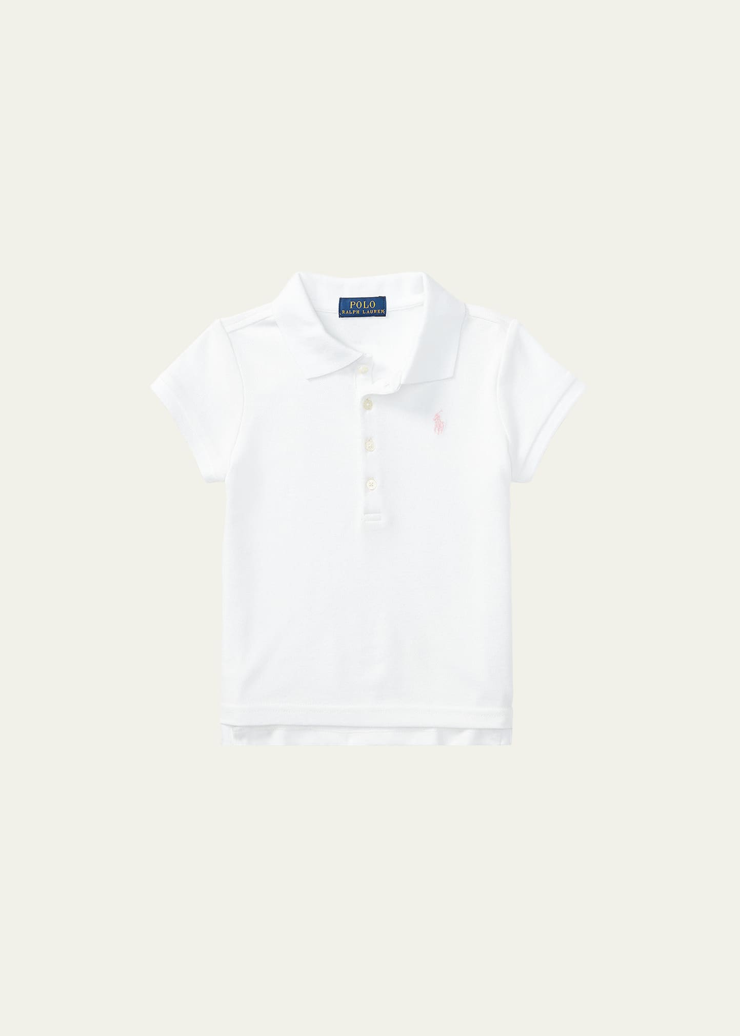 Polo Ralph Lauren Big Girls Stretch Mesh Polo Shirt In White