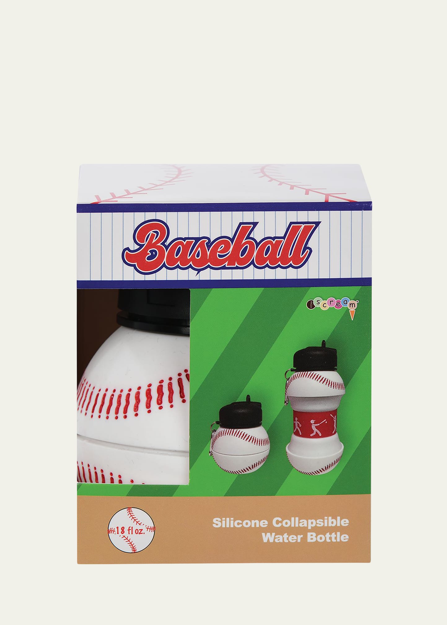 Kid's Baseball Silicone Collapsible Water Bottle