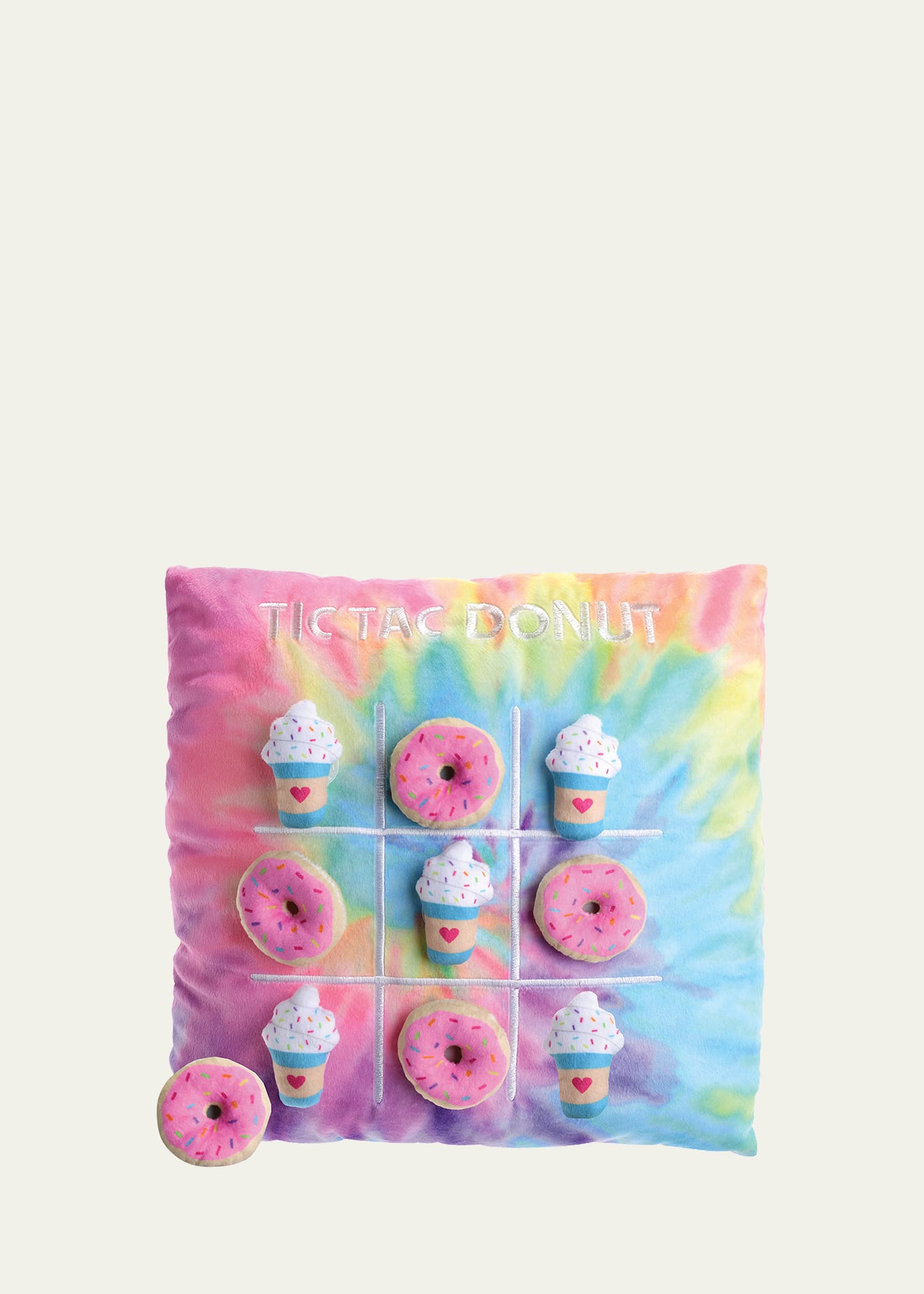 Donut Tic-Tac-Toe Fleece Pillow