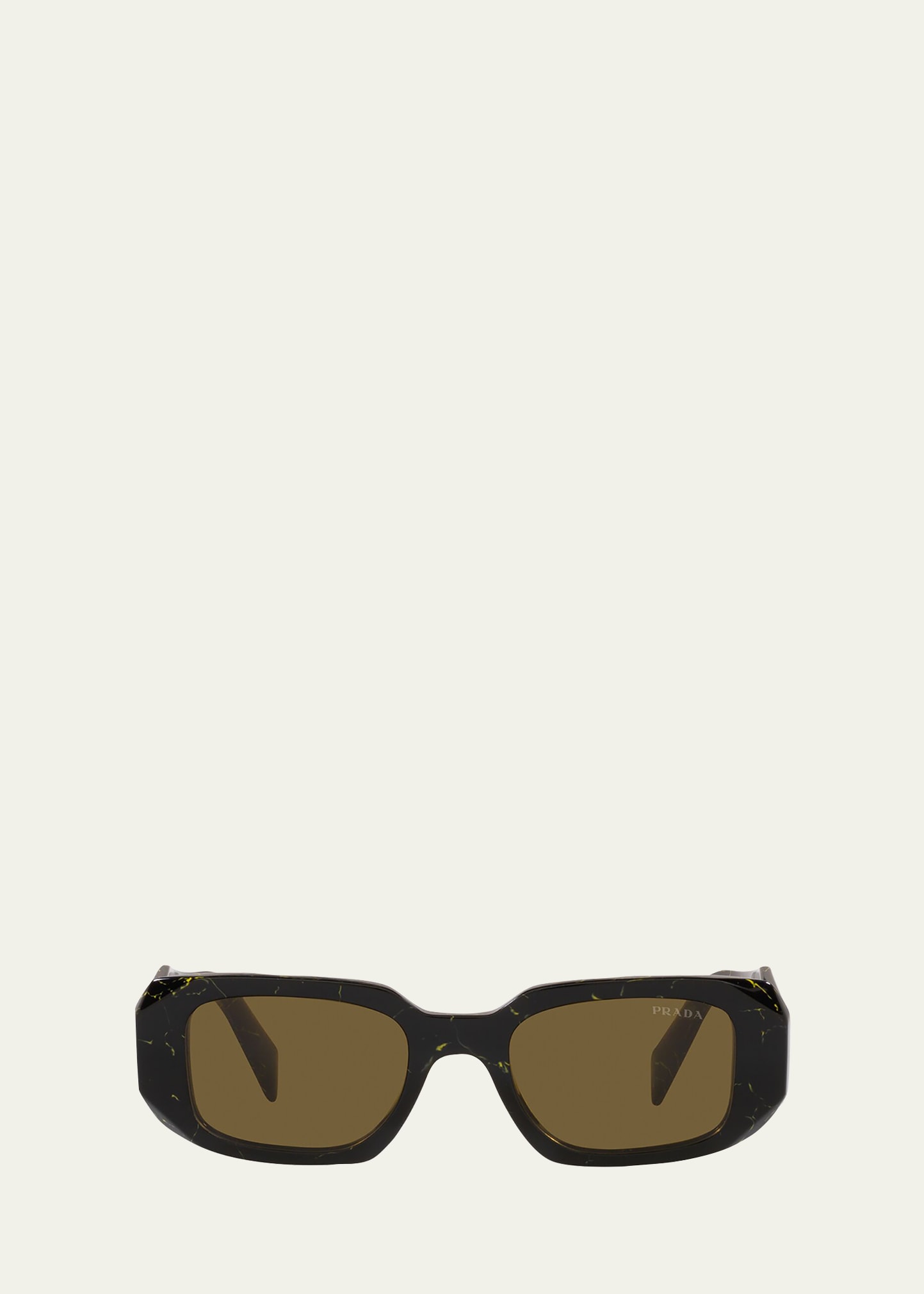 Prada Runway 49mm Rectangle Sunglasses In Dark Brown