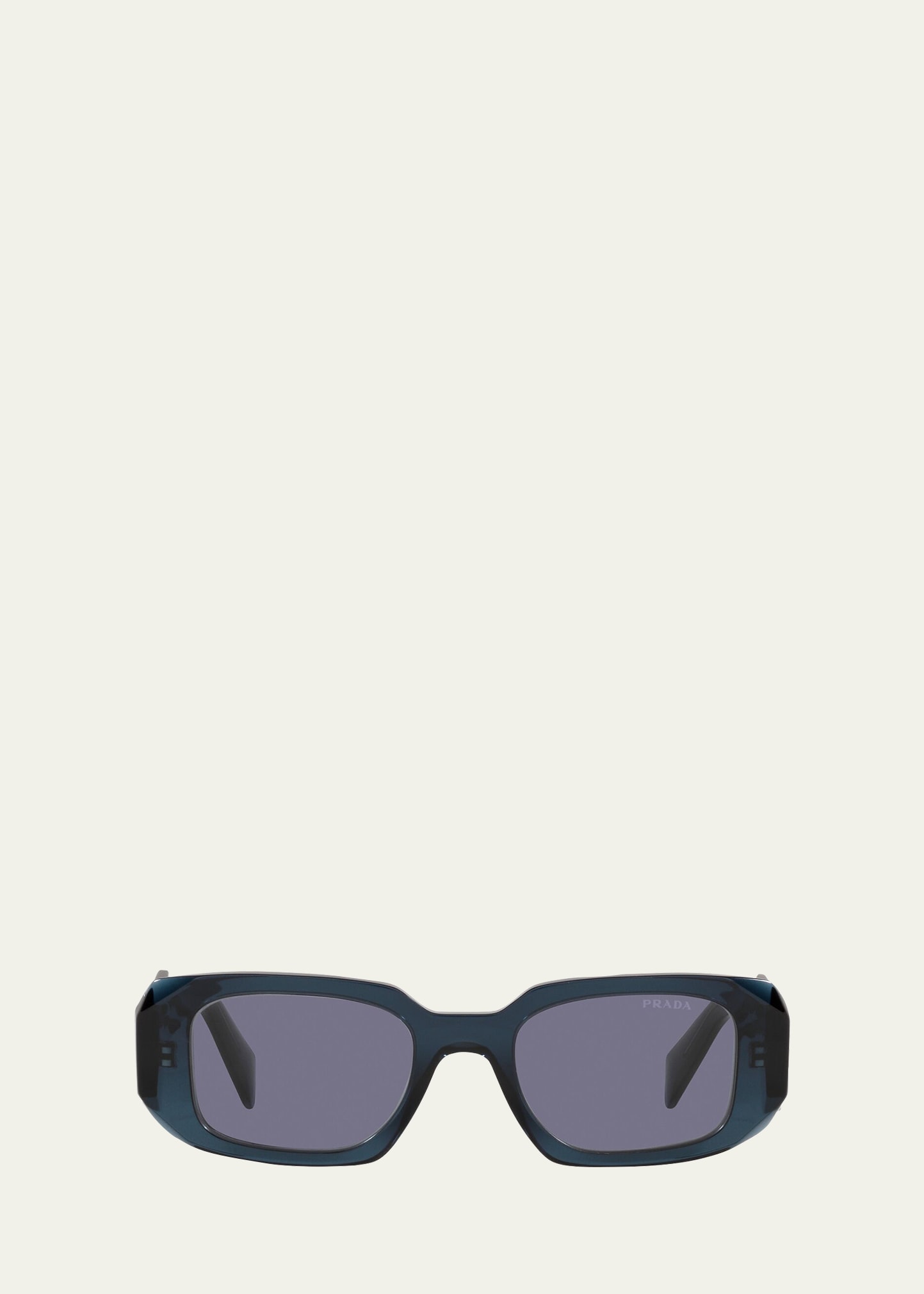 Prada Rectangle Acetate Sunglasses In Blue Cryst