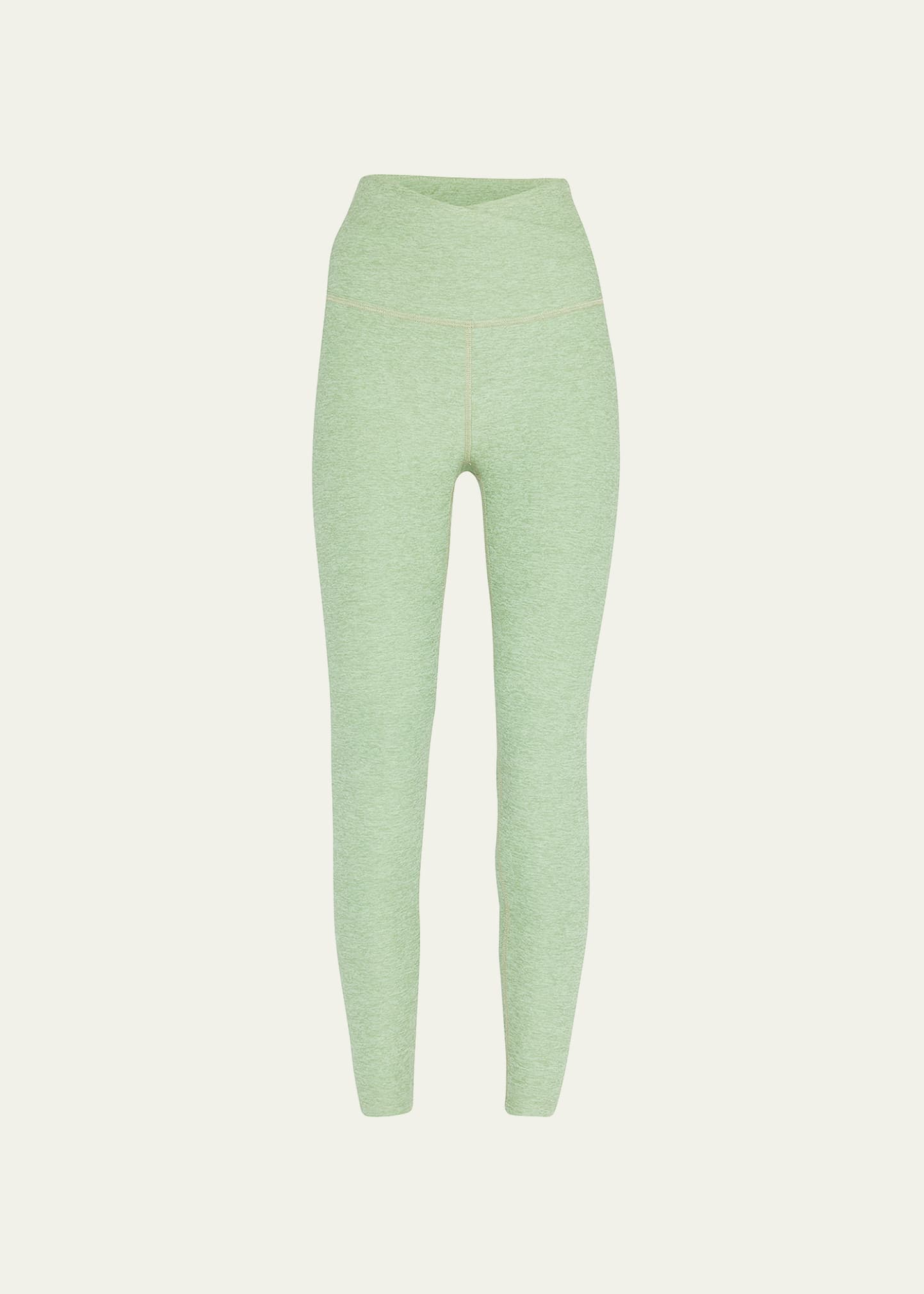 Beyond Yoga At Your Leisure High-waist Leggings In Rosemary Heather