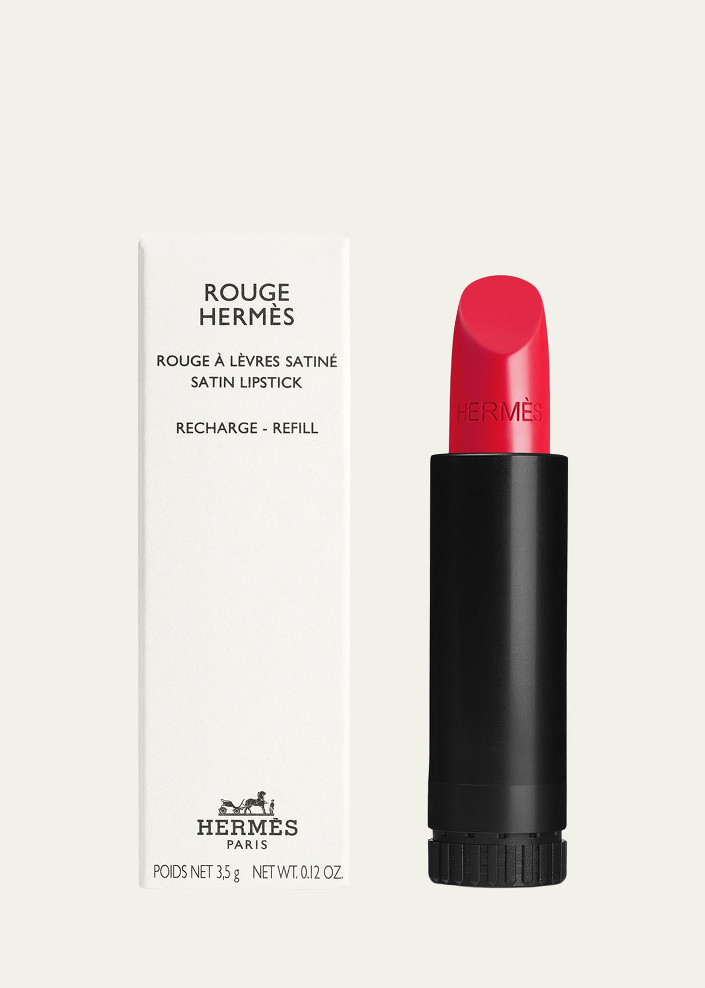 Hermes Rouge  Satin Lipstick Refill In 66 Rouge Piment
