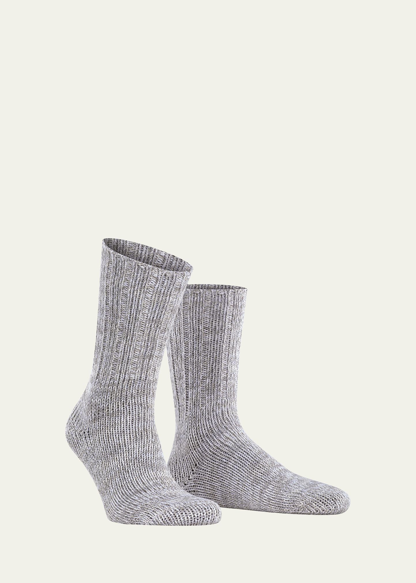 Falke Men's Brooklyn Rib-knit Cotton Socks In Metal Grey