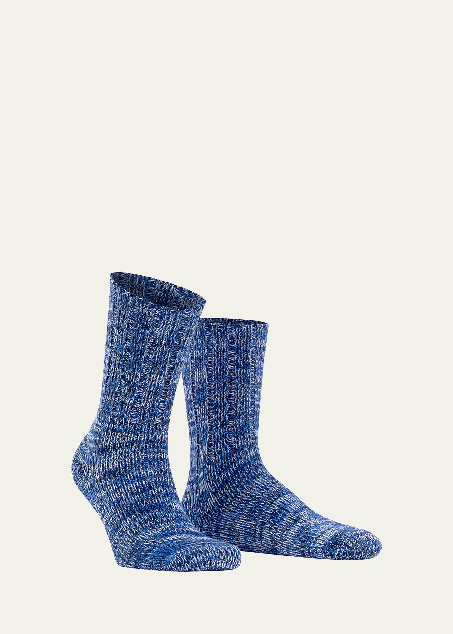 Falke Men's Brooklyn Rib-knit Cotton Socks In Marine