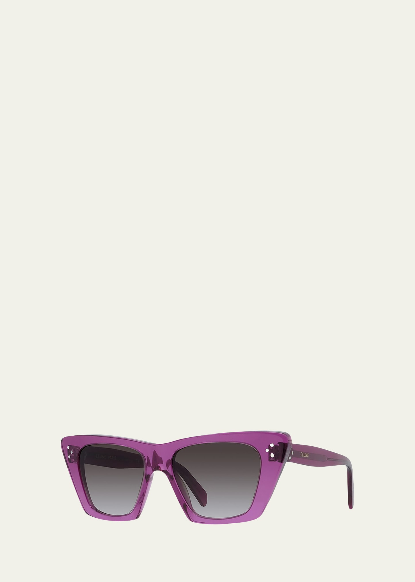 Celine Acetate Butterfly Sunglasses In 81z Violet Mirror