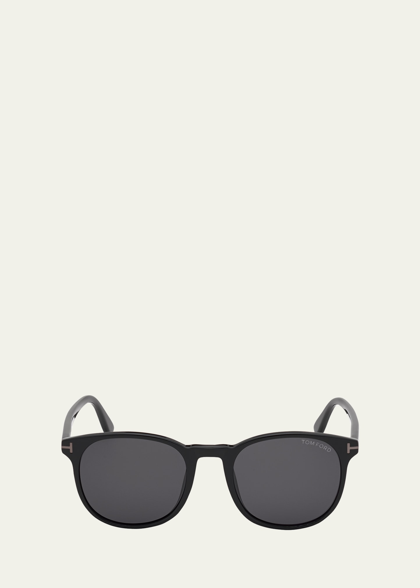 Tom Ford Ansel Round Gradient Plastic Sunglasses In 01c Black Smoke