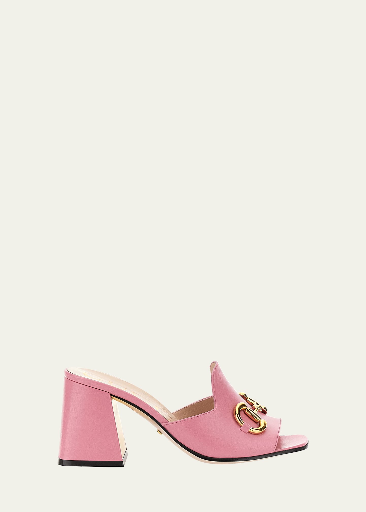 Gucci Baby 75mm Horsebit Mule Sandals In Skin Rose