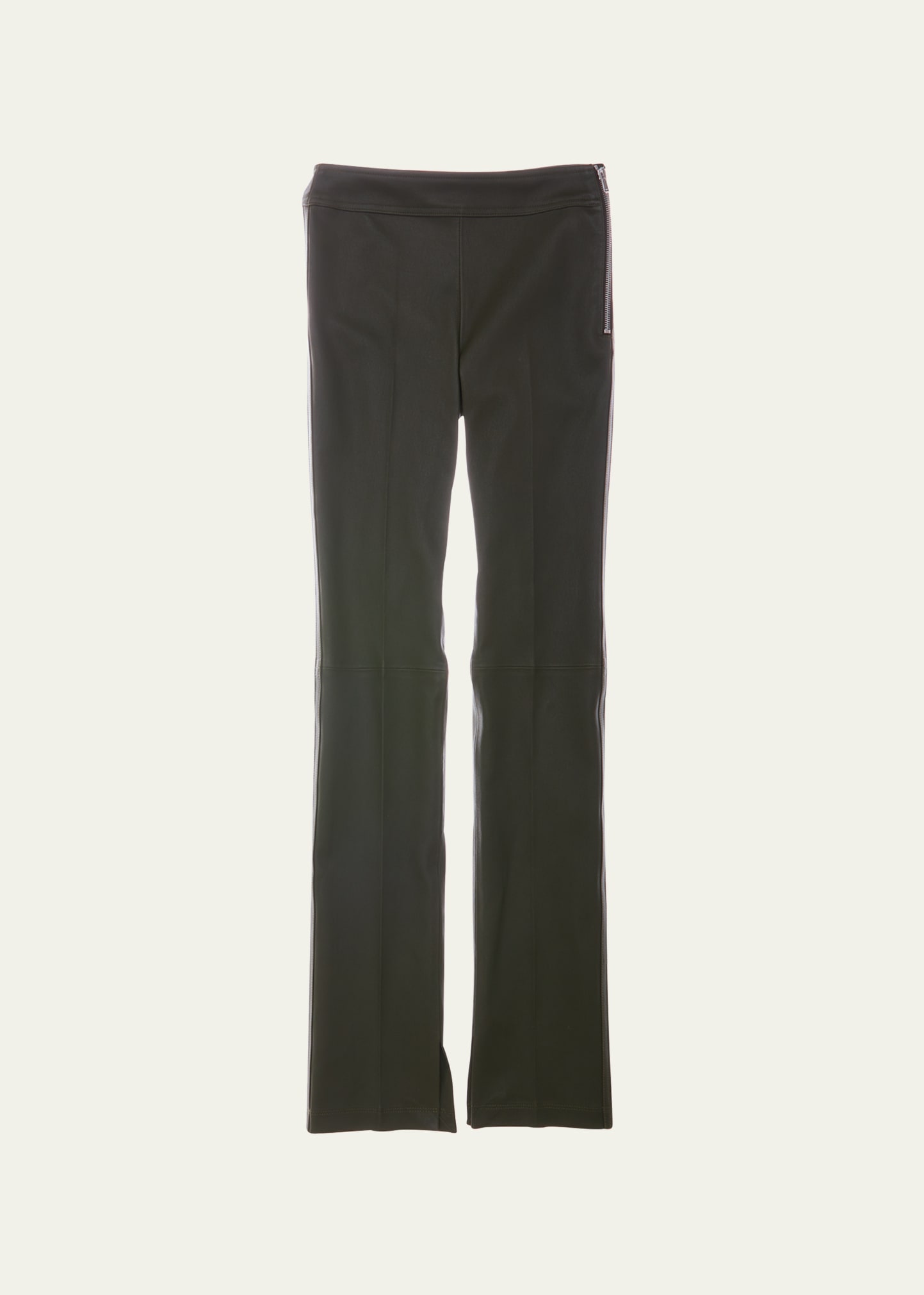 Helmut Lang Slit Leather Straight-Leg Pants
