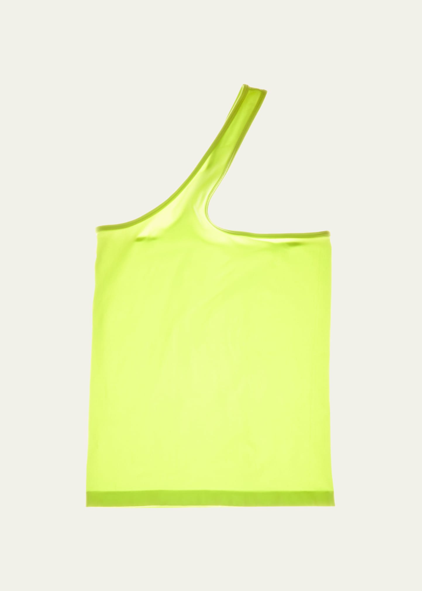 Helmut Lang One-shoulder Cutout Stretch-jersey Tank In Acid Lime