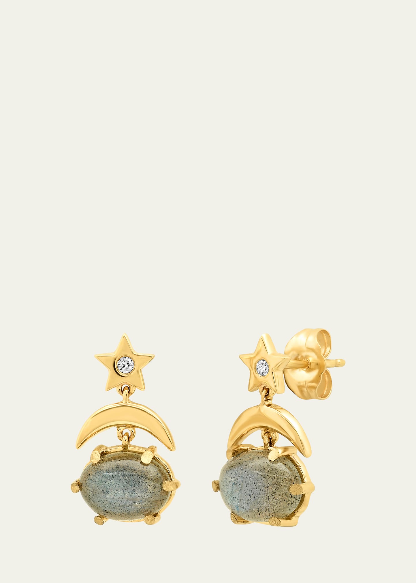 Mini Cosmo Drop Earrings with Labradorite