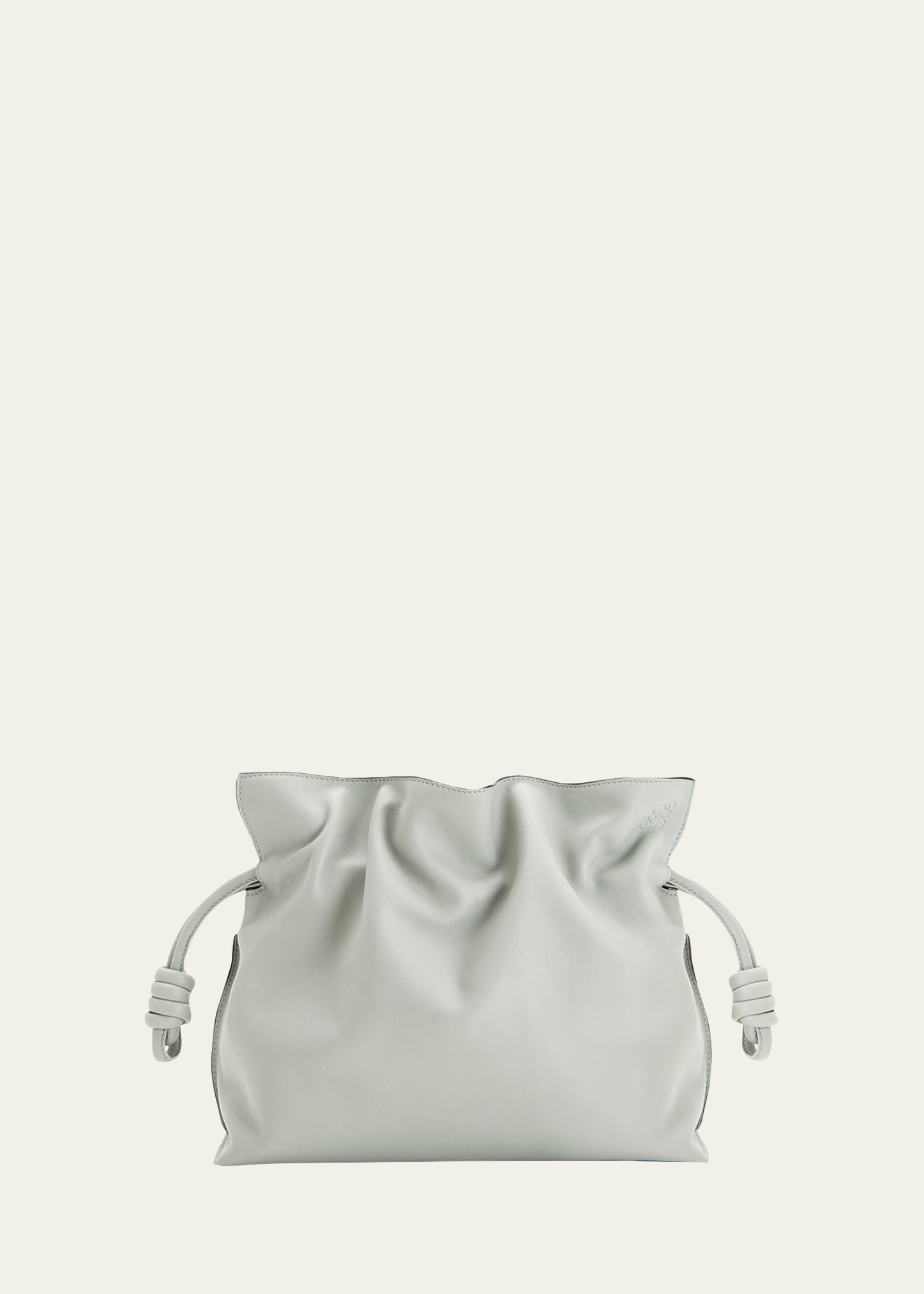 Loewe Flamenco Mini Napa Drawstring Clutch Bag In Ash Grey