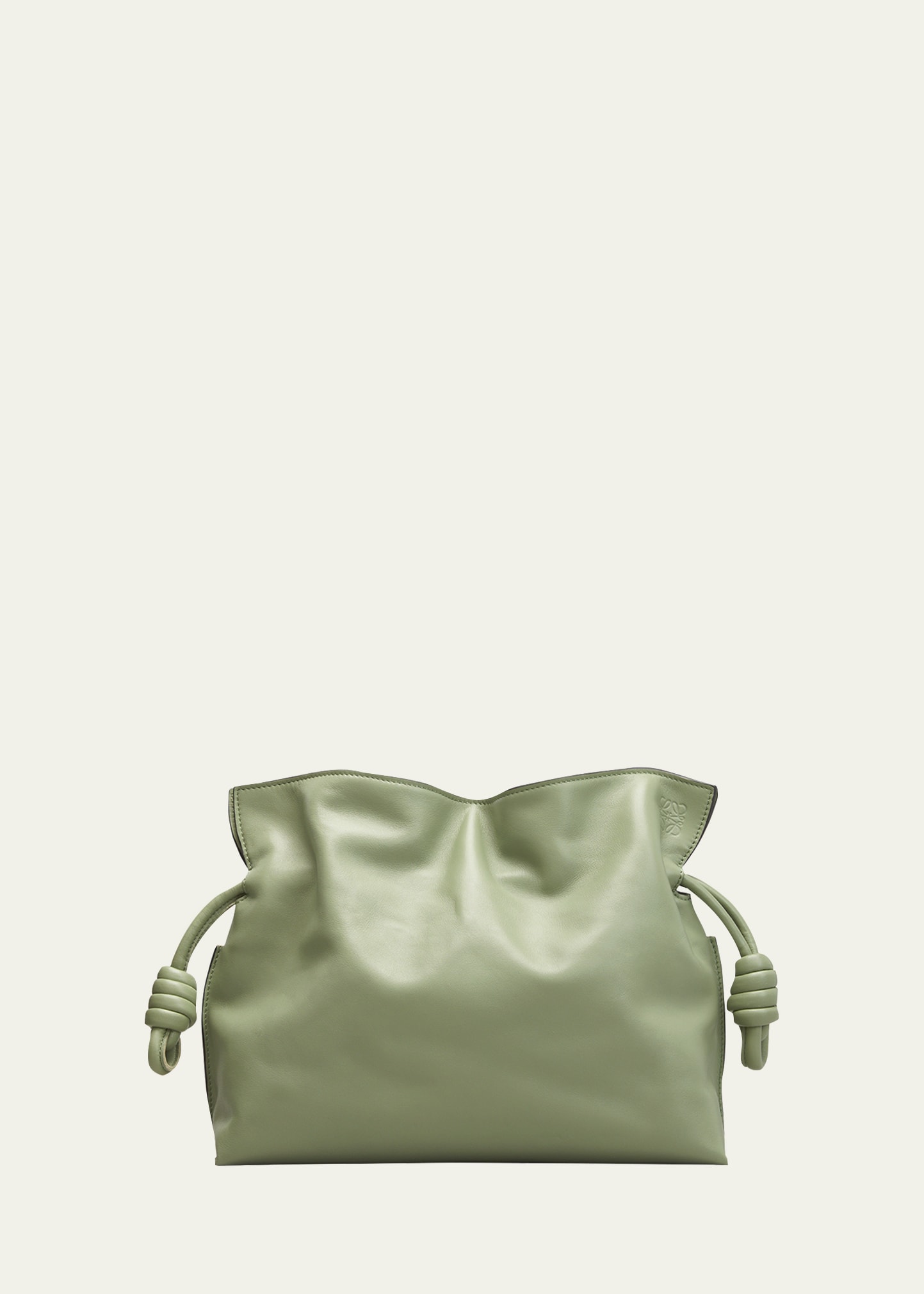 Loewe Flamenco Drawstring Knot Clutch Bag In Rosemary