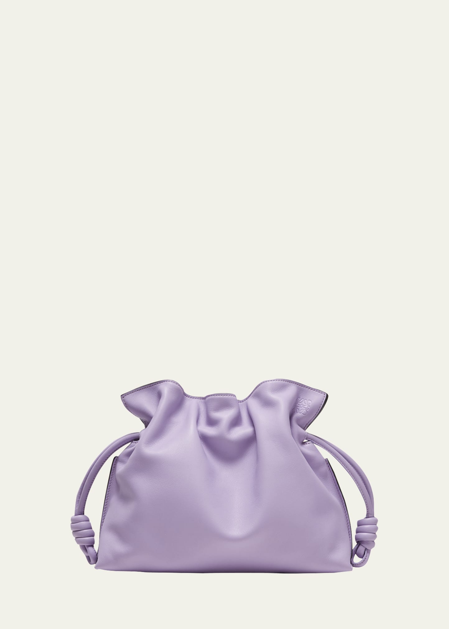 Loewe Mini Leather Flamenco Clutch Bag In Lavender
