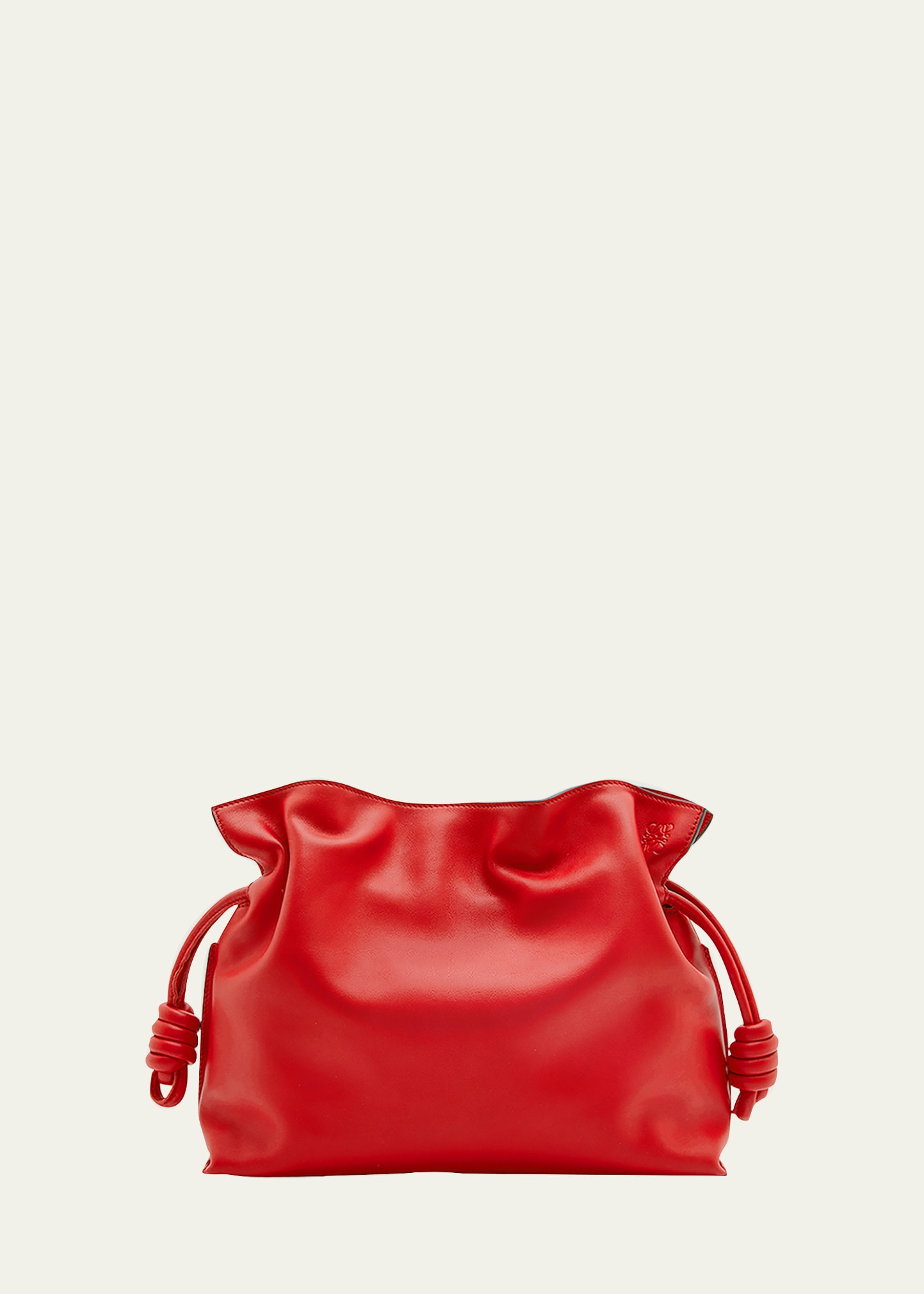 Loewe Puffer Flamenco Leather Clutch In Red