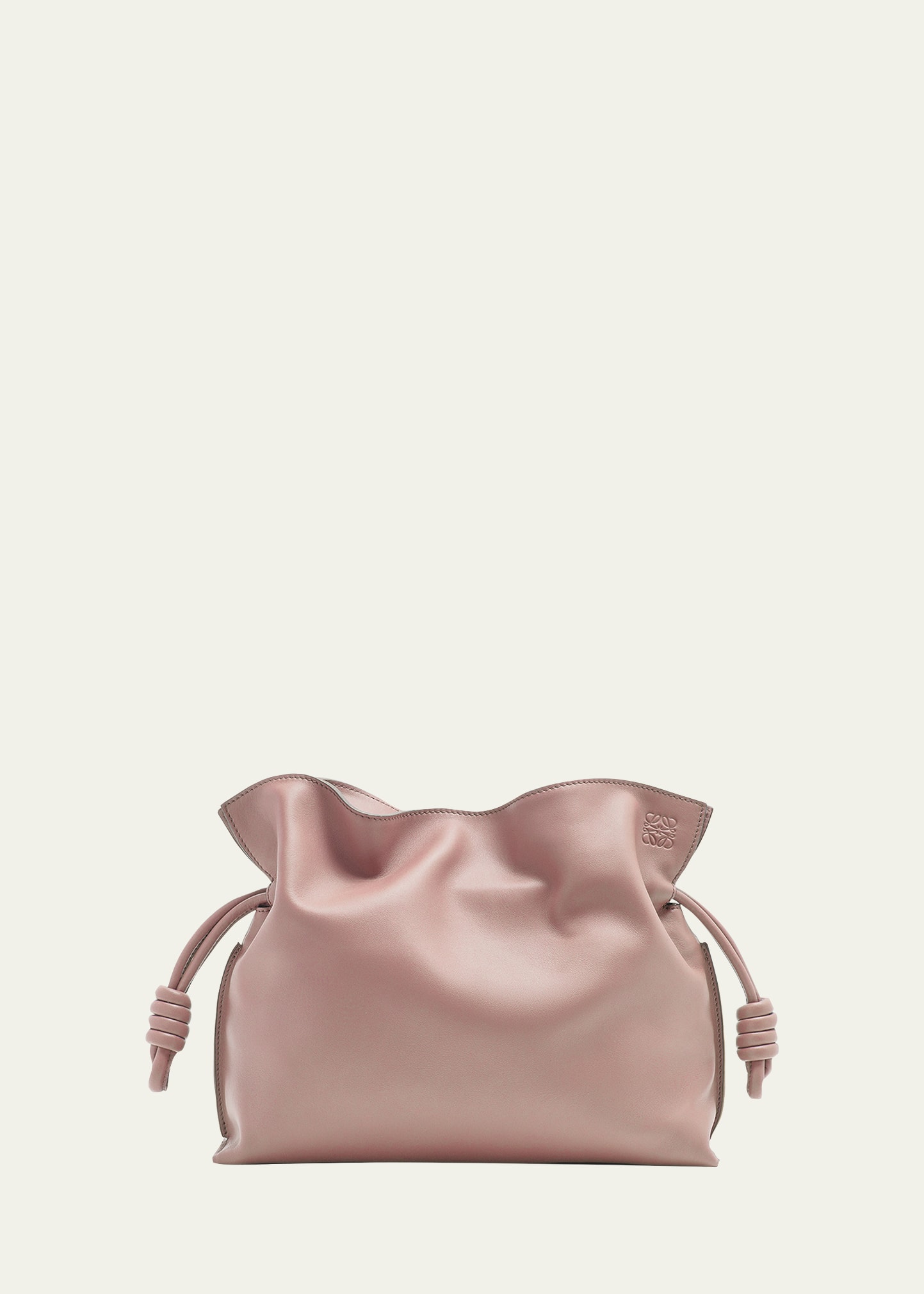 Loewe Flamenco Drawstring Knot Clutch Bag In Light Celadon