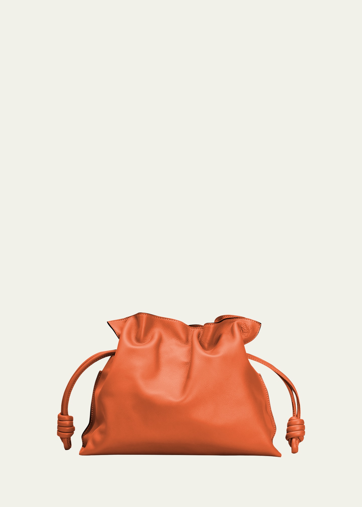 Loewe Flamenco Drawstring Knot Clutch Bag In Orange