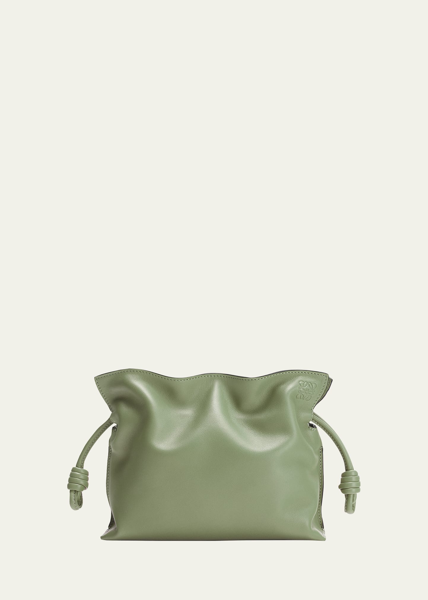 Loewe Flamenco Mini Napa Drawstring Clutch Bag In Rosemary