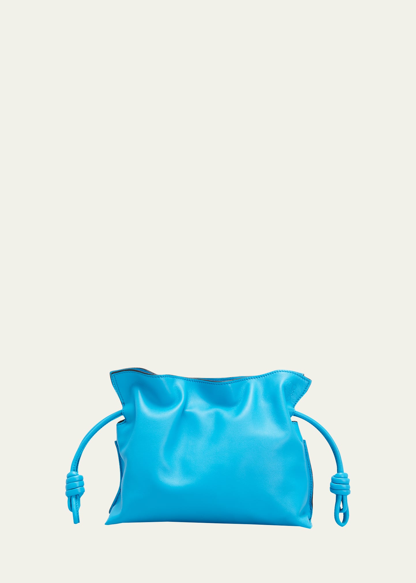 Loewe Flamenco Mini Napa Drawstring Clutch Bag In Cyan