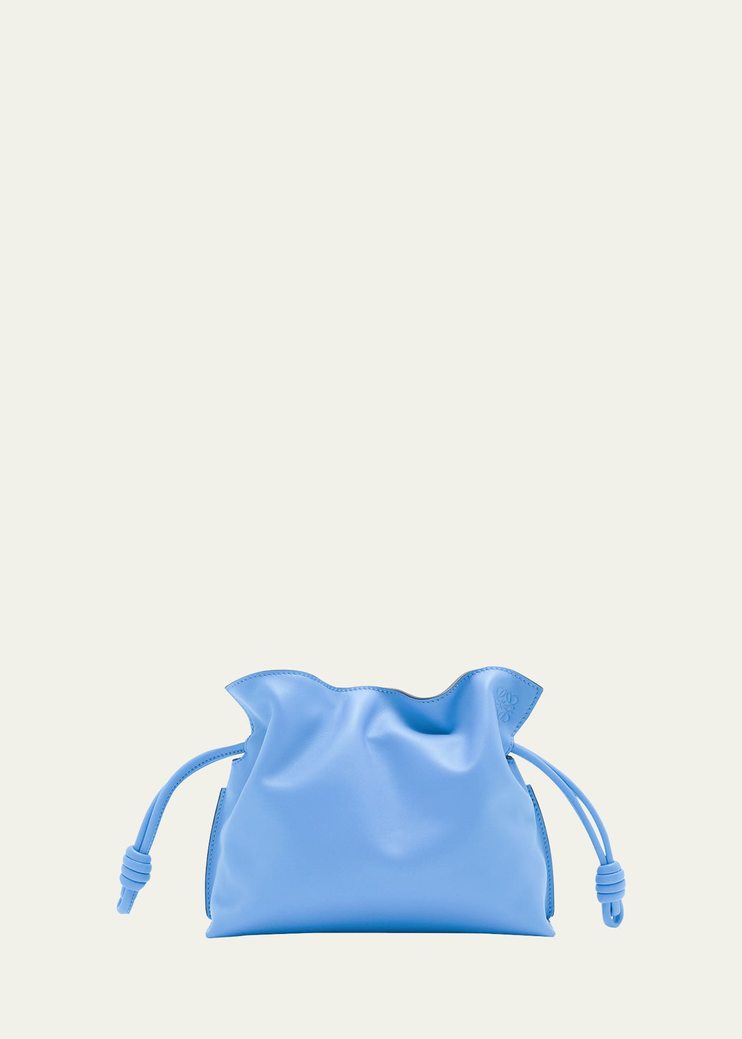 Loewe Flamenco Mini Napa Drawstring Clutch Bag In Celestine Blue