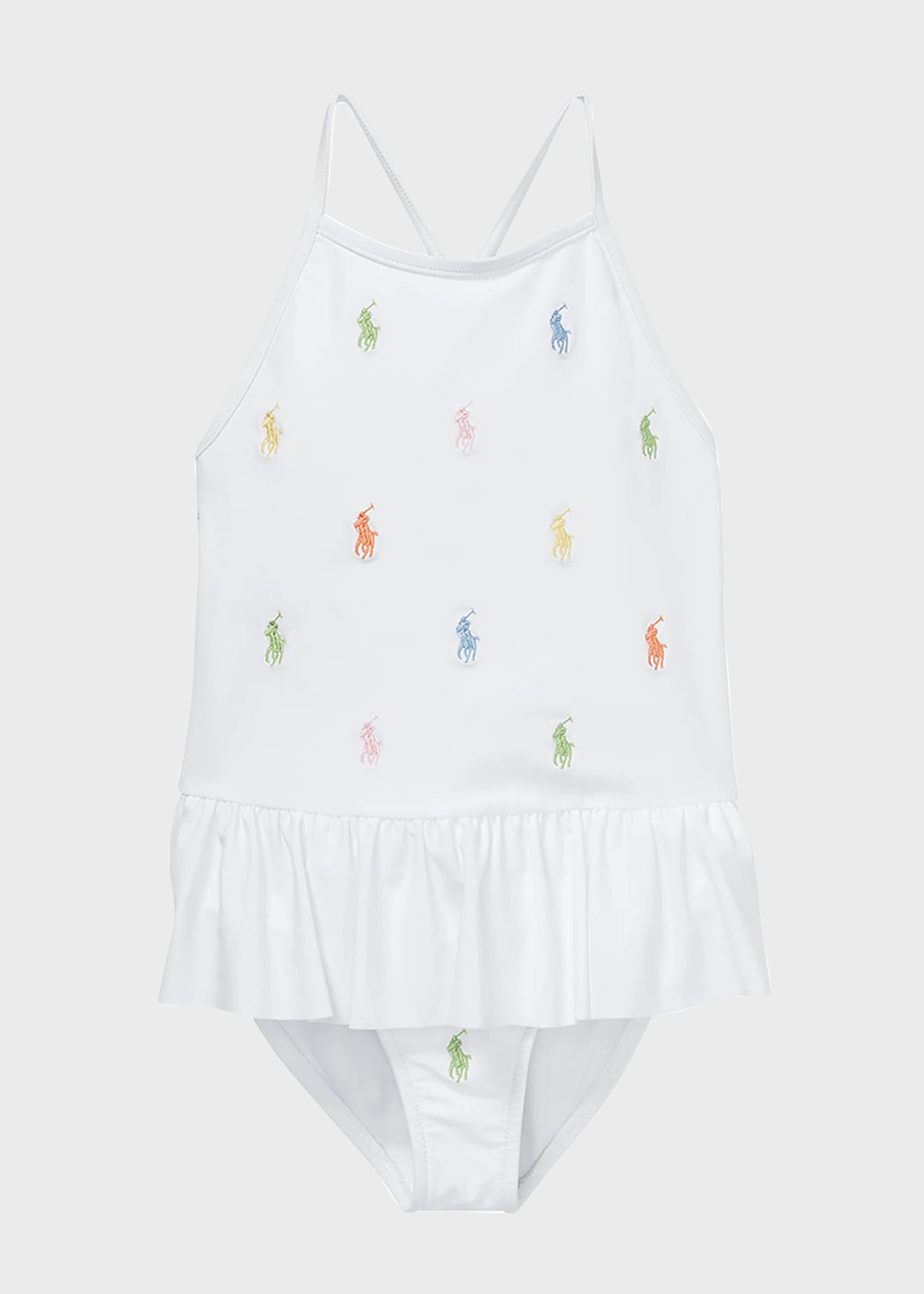 Polo Ralph Lauren Ralph Lauren Baby Girls Polo Pony One-piece Swimsuit In White