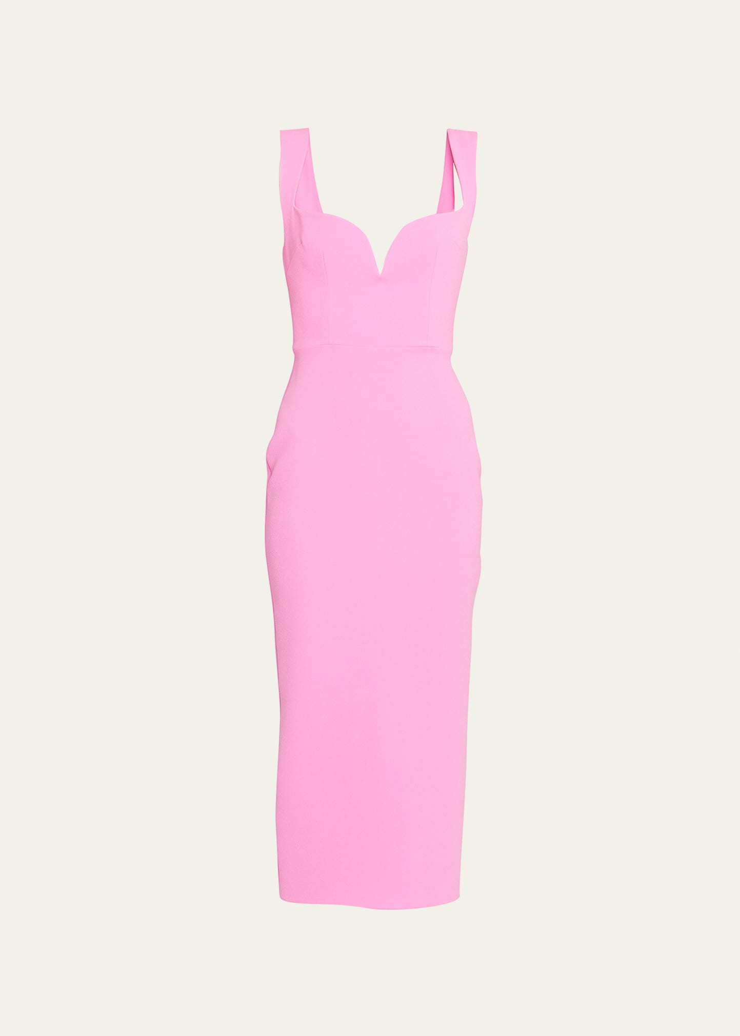 Alex Perry Sweetheart-neck Crepe Sheath Midi Dress In Pink | ModeSens