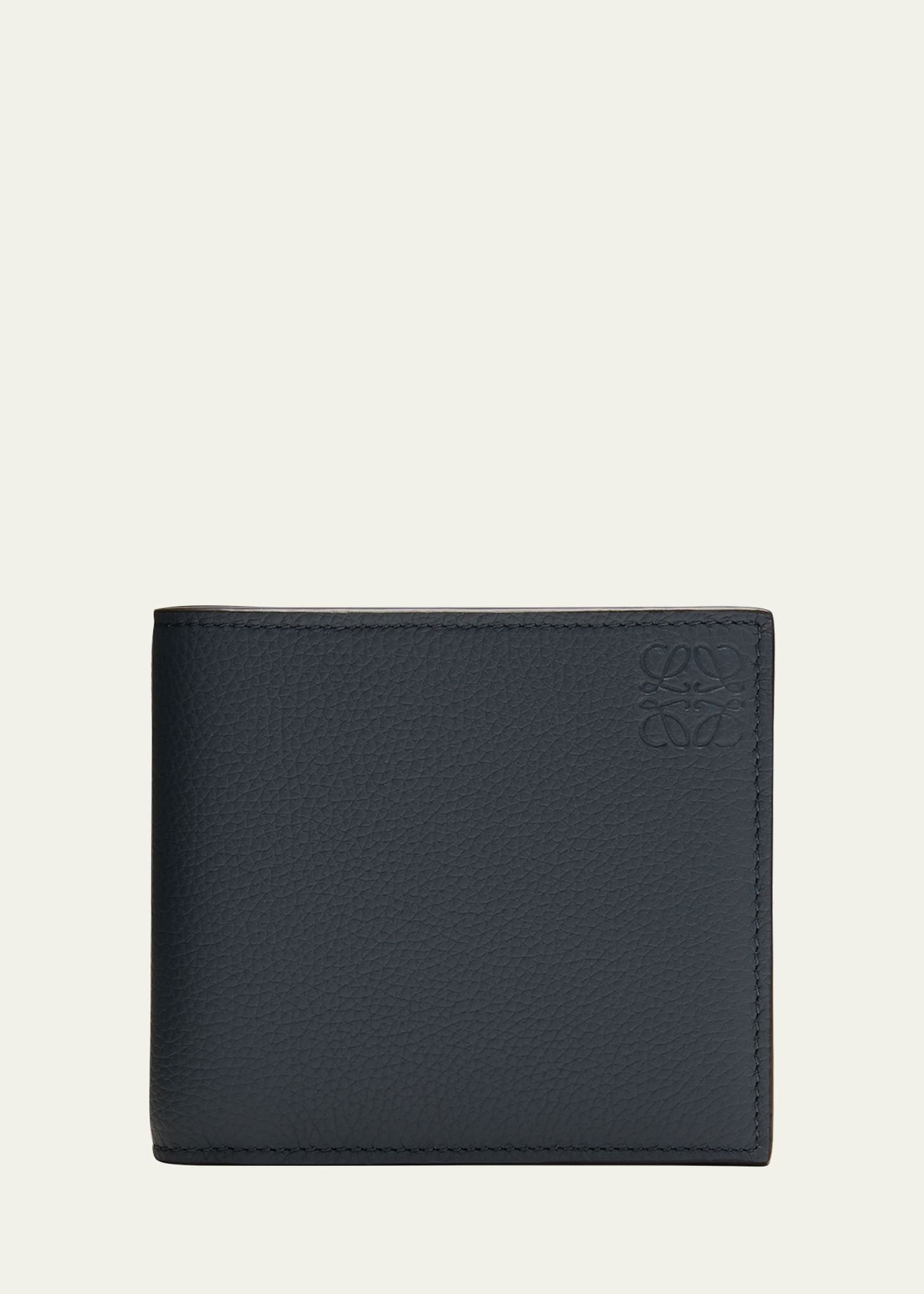 Loewe Men's Debossed Anagram Leather Bifold Wallet In Onyx Blue
