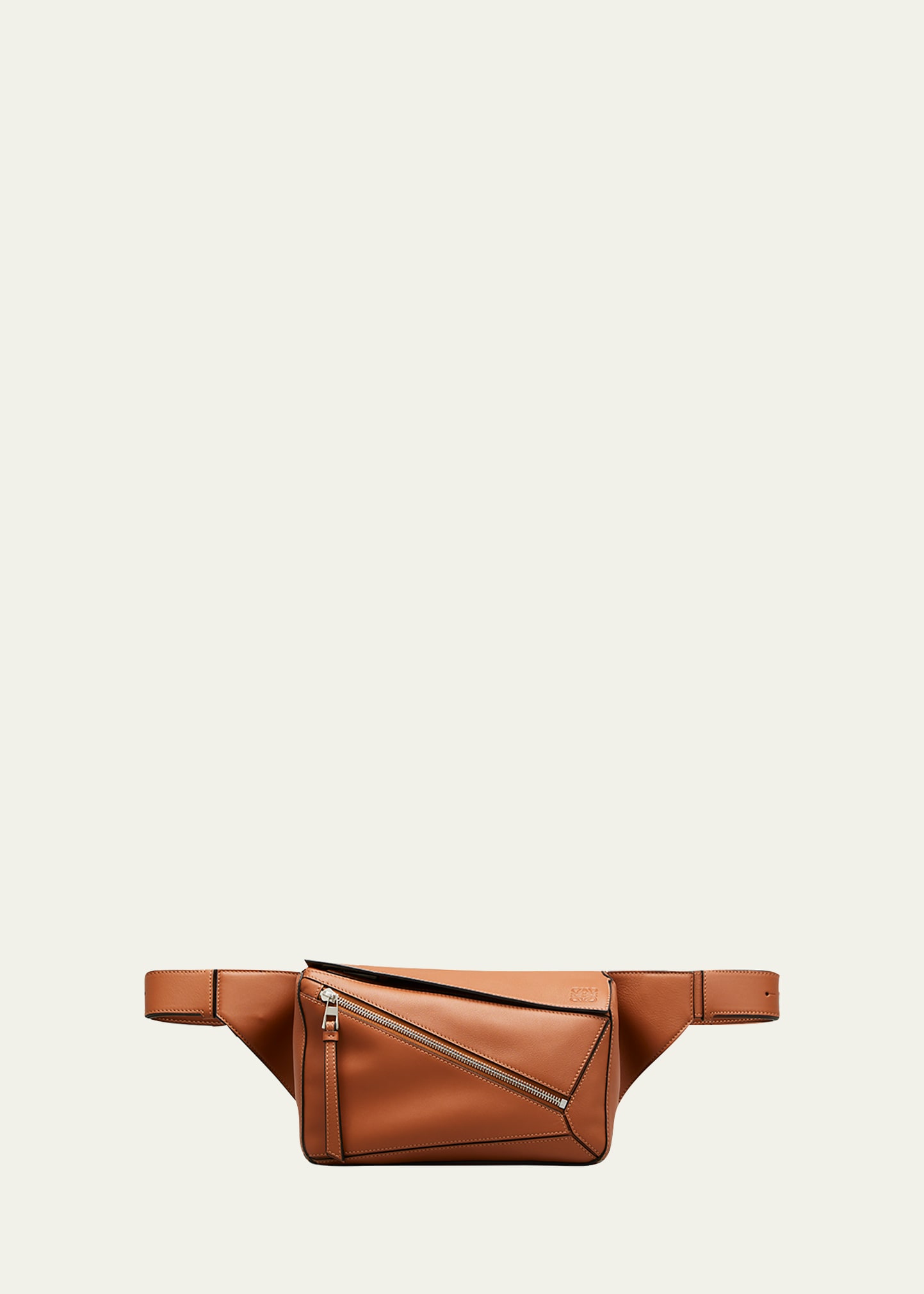 Loewe Men's Puzzle Leather Belt Bag In Tan