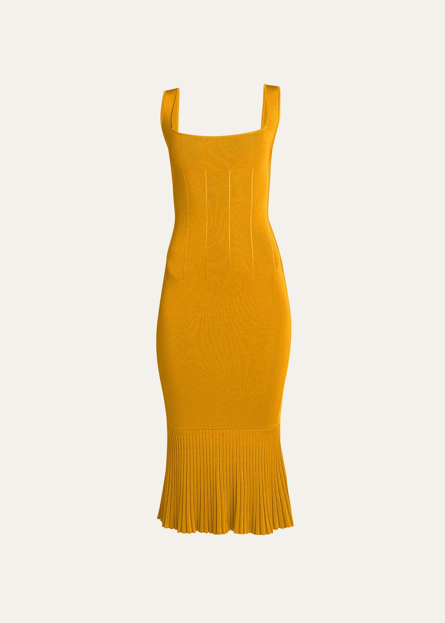 Galvan Atalanta Pleated Stretch-knit Midi Dress In 001 Black