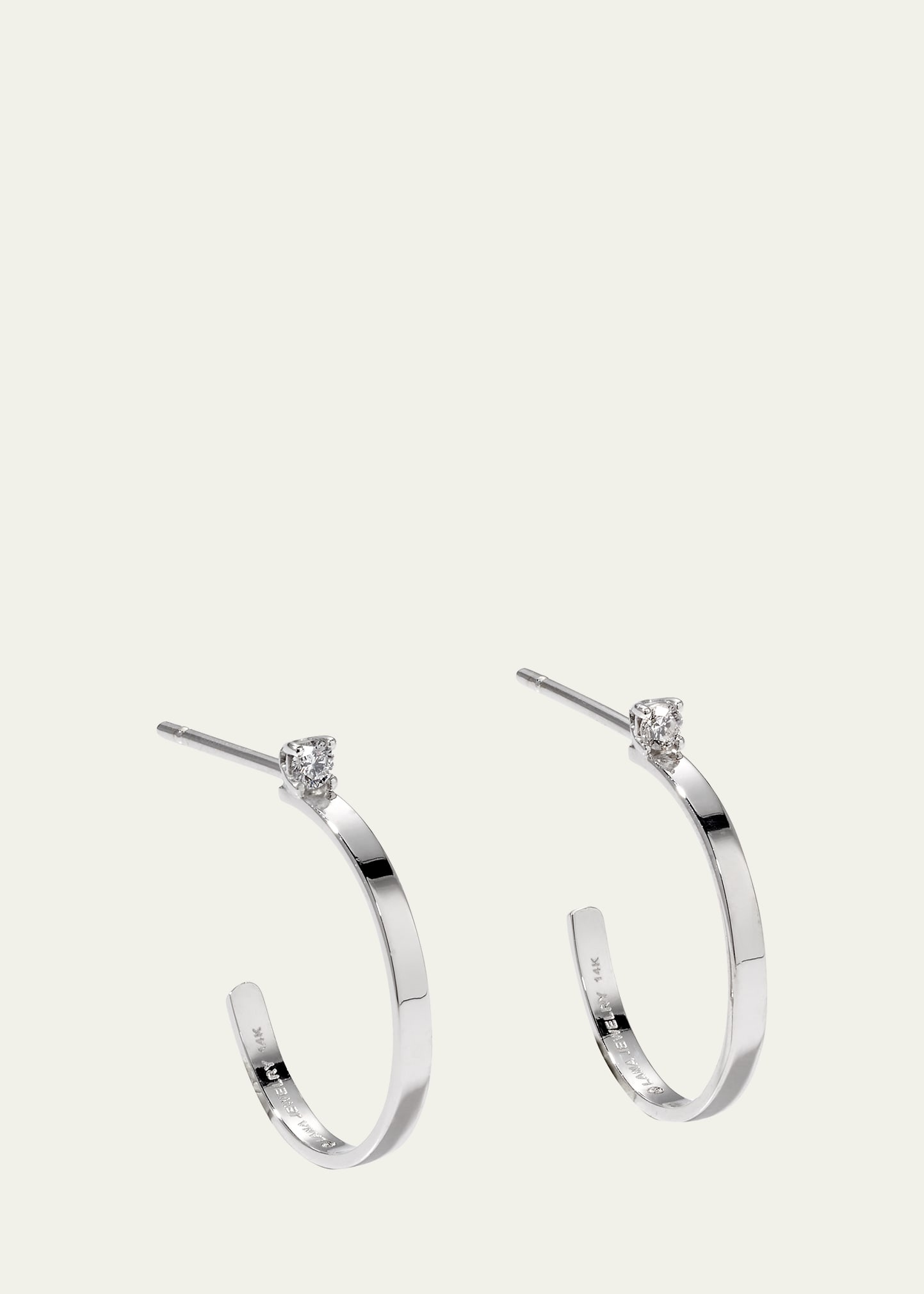 Lana Jewelry Solo Diamond Hoop Earrings In White