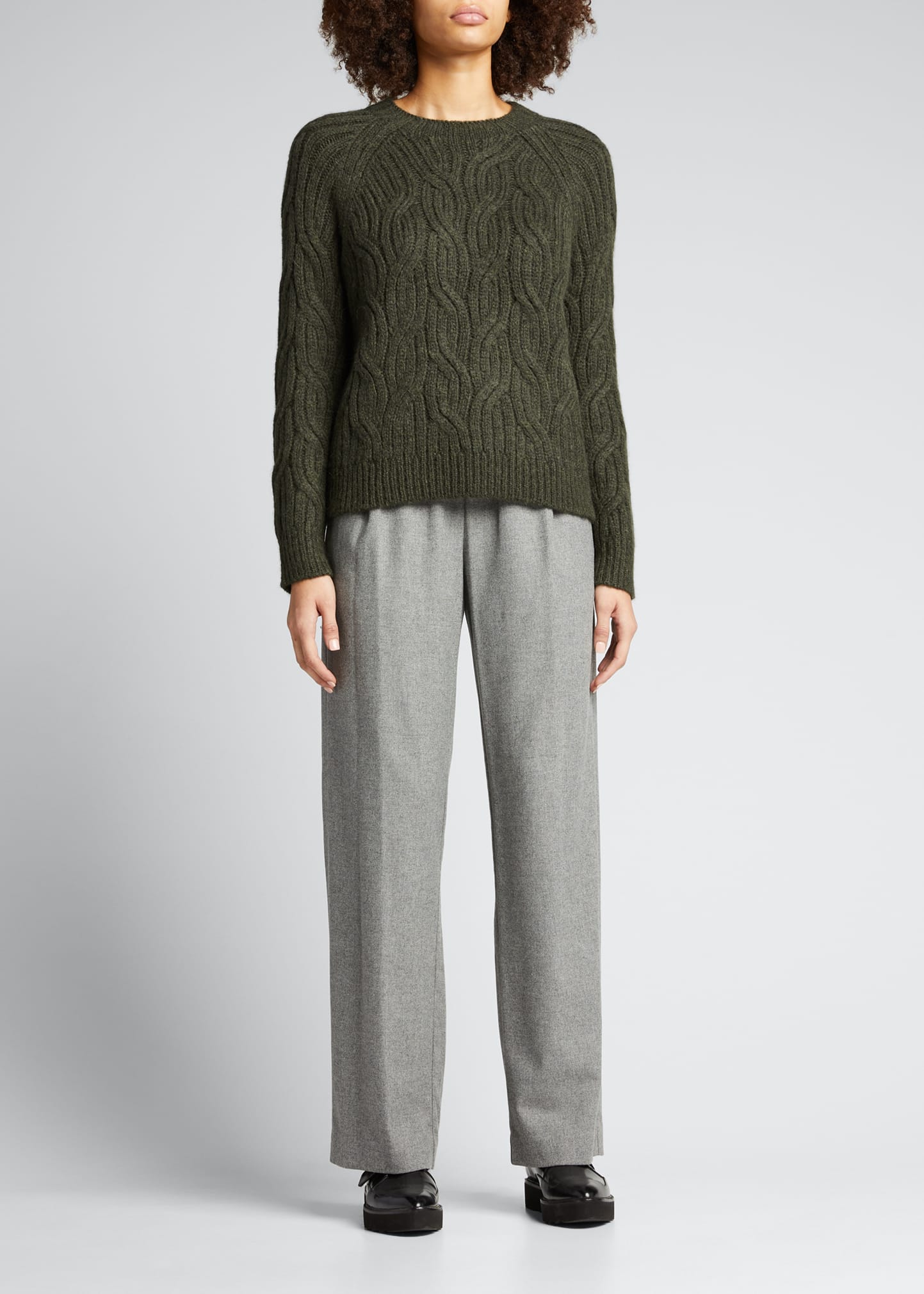 Vince Cable-Knit Wool Pullover