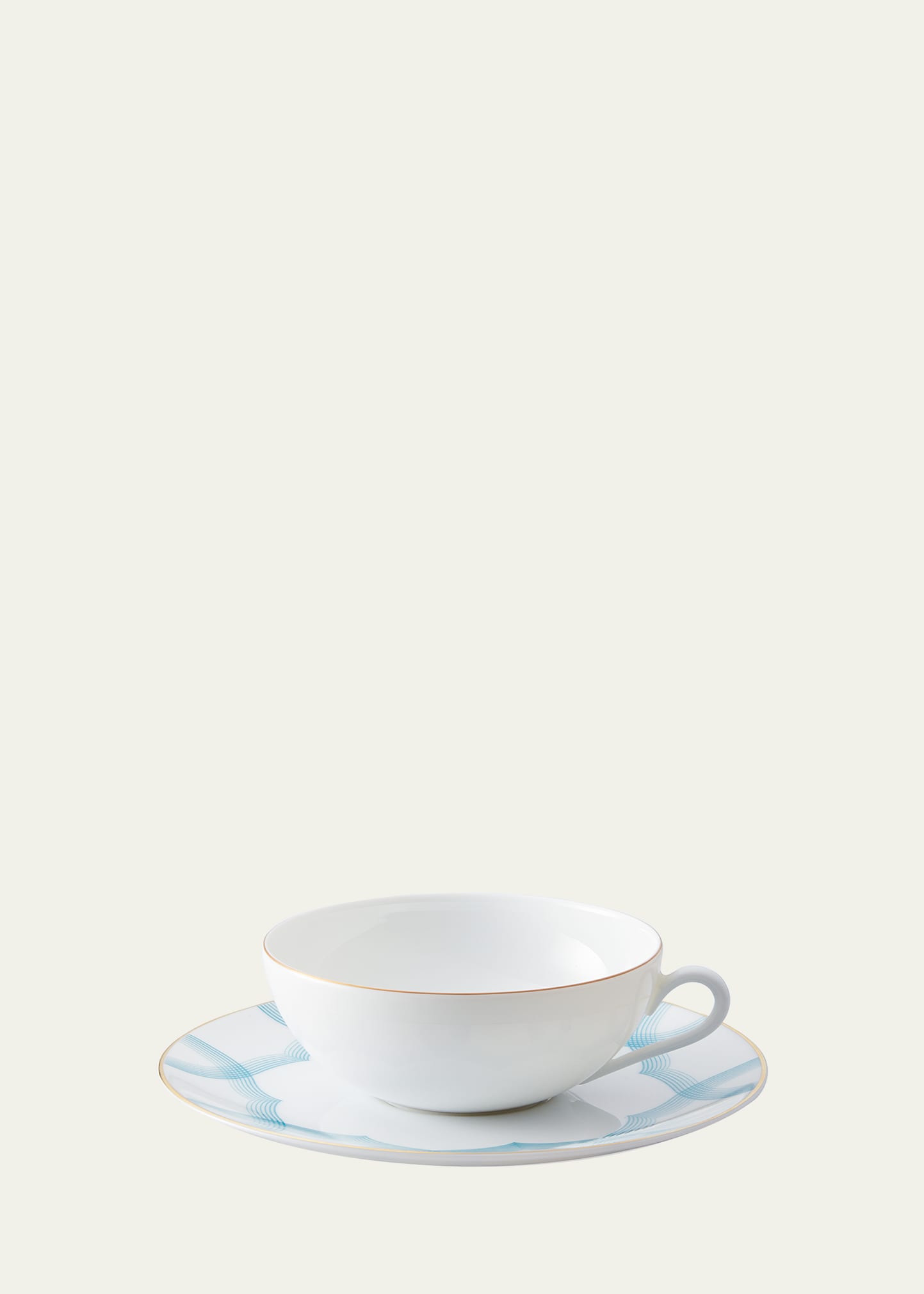 Shop Raynaud Aura Azure Tea Cup & Saucer Set In Sky Blue