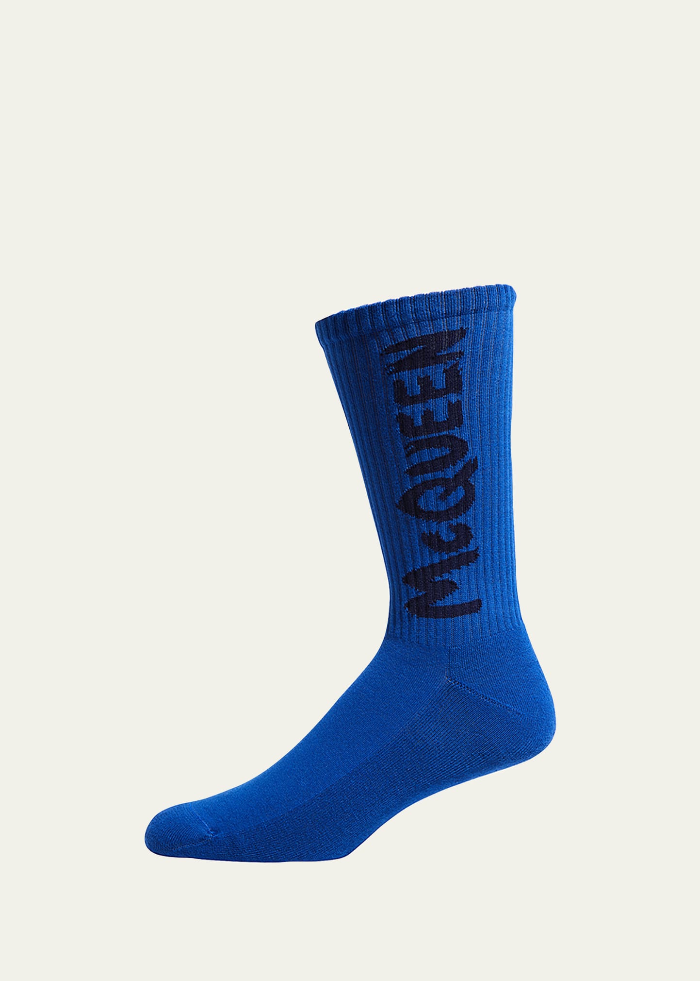 Alexander Mcqueen Men's Graffiti Logo Socks In Royal/blue