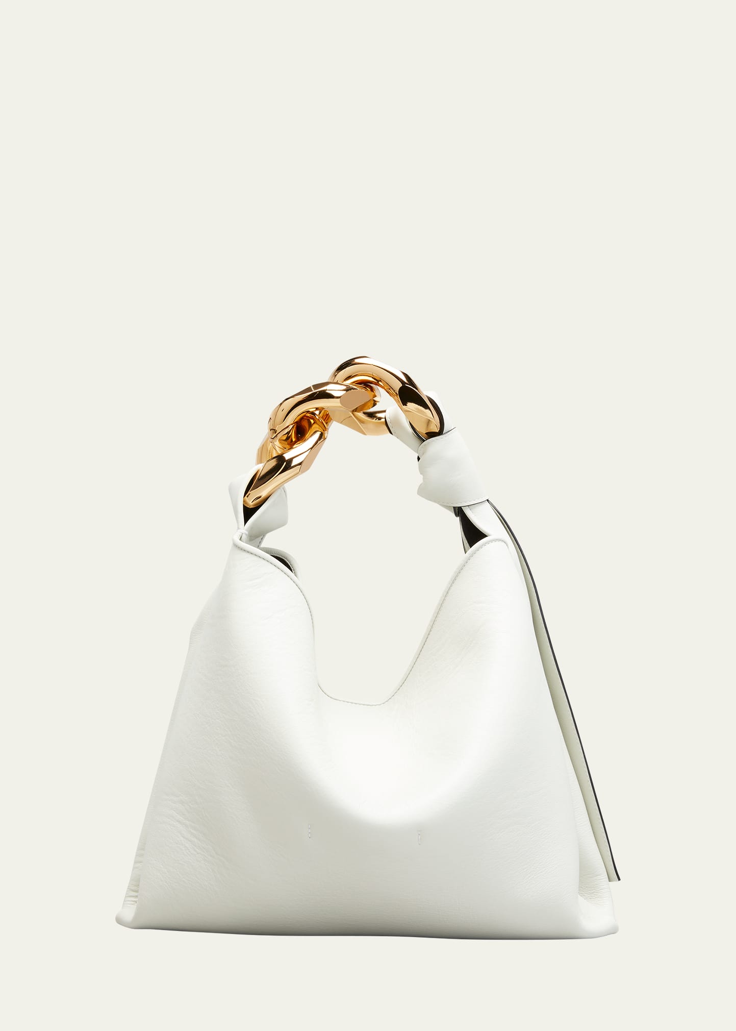 Jw Anderson Knotted Chain Small Hobo Bag In White