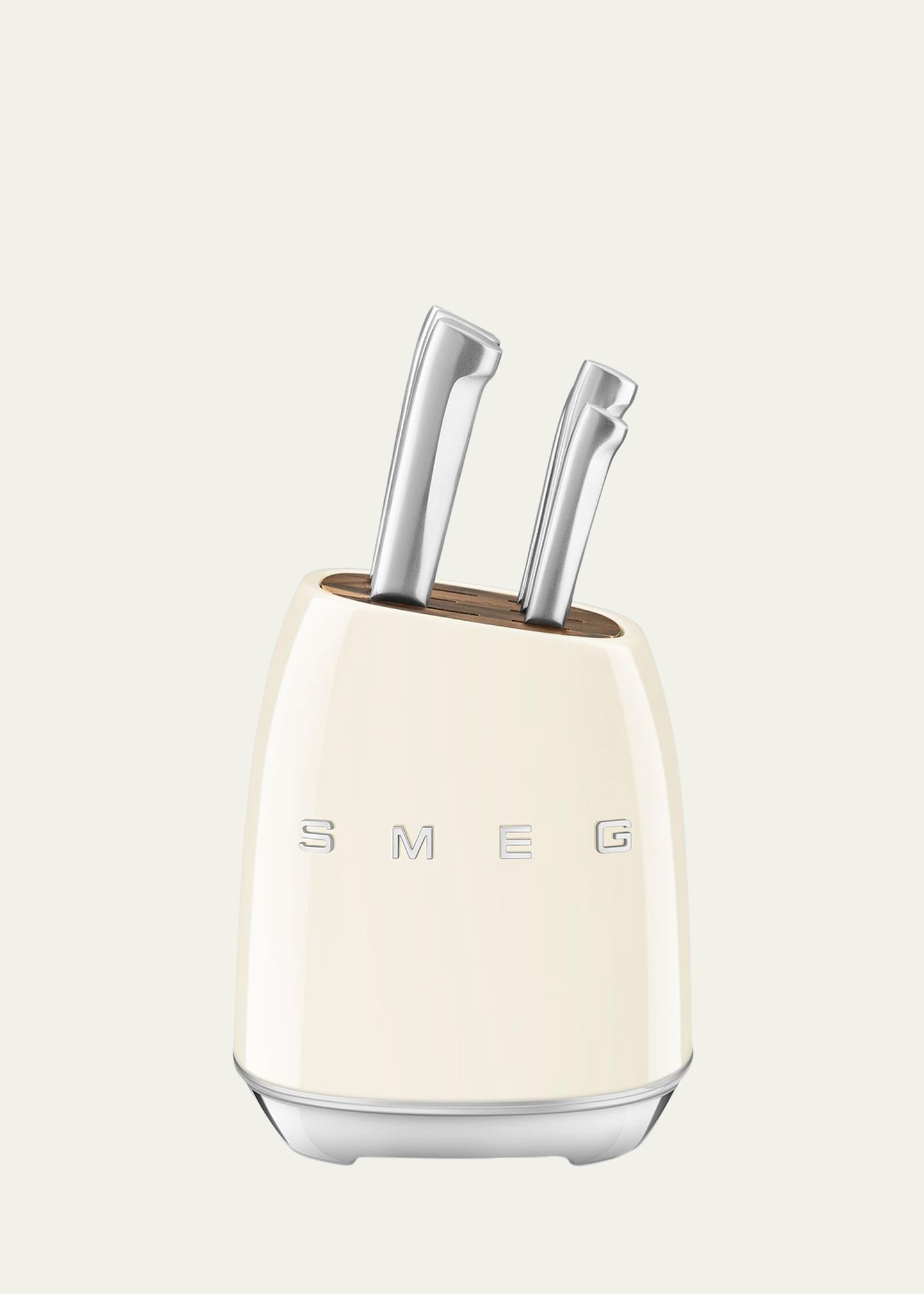 Smeg 7-piece Knife Block Set, Cream