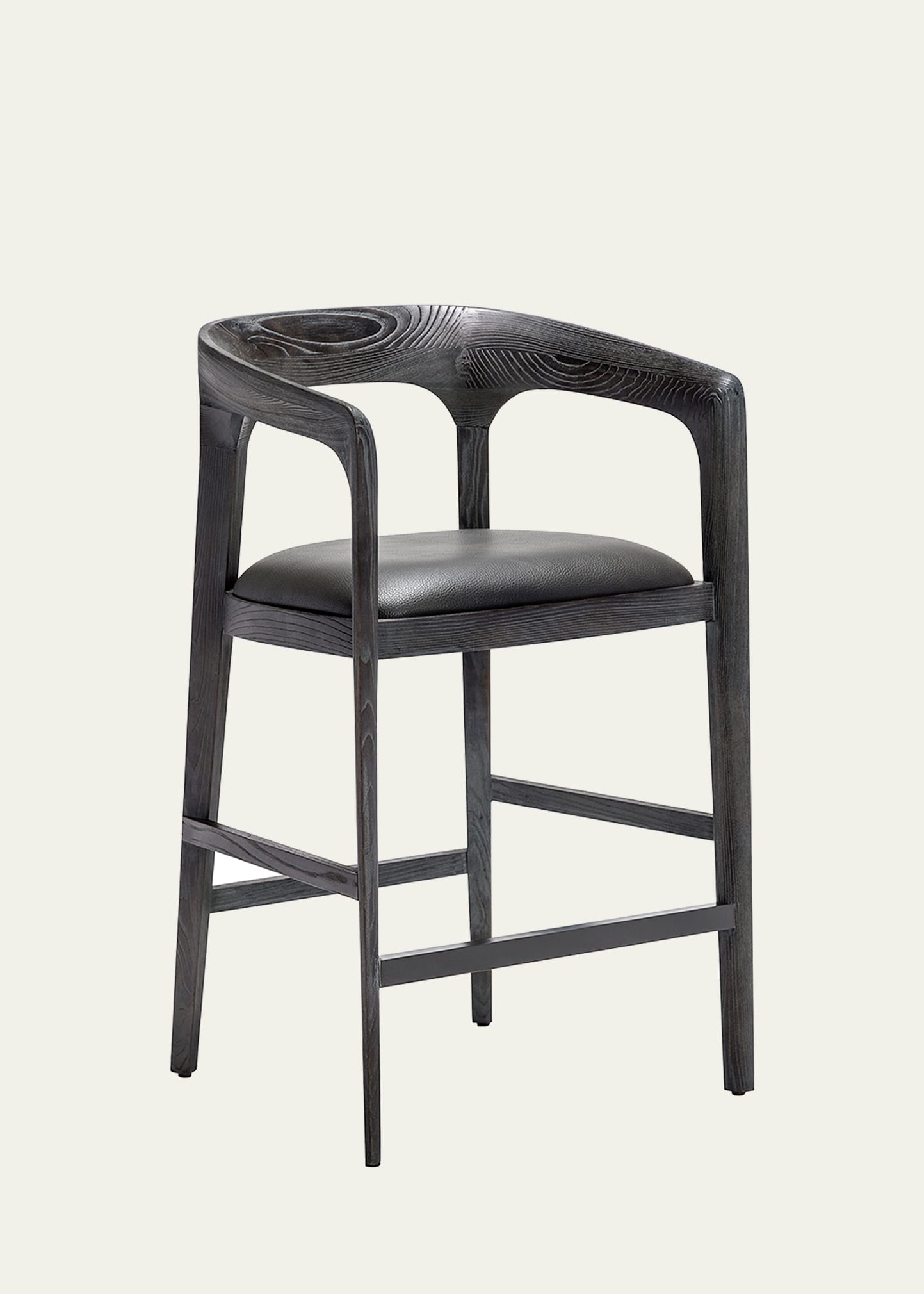 Interlude Home Kendra Counter Stool In Charcoal Ceruse