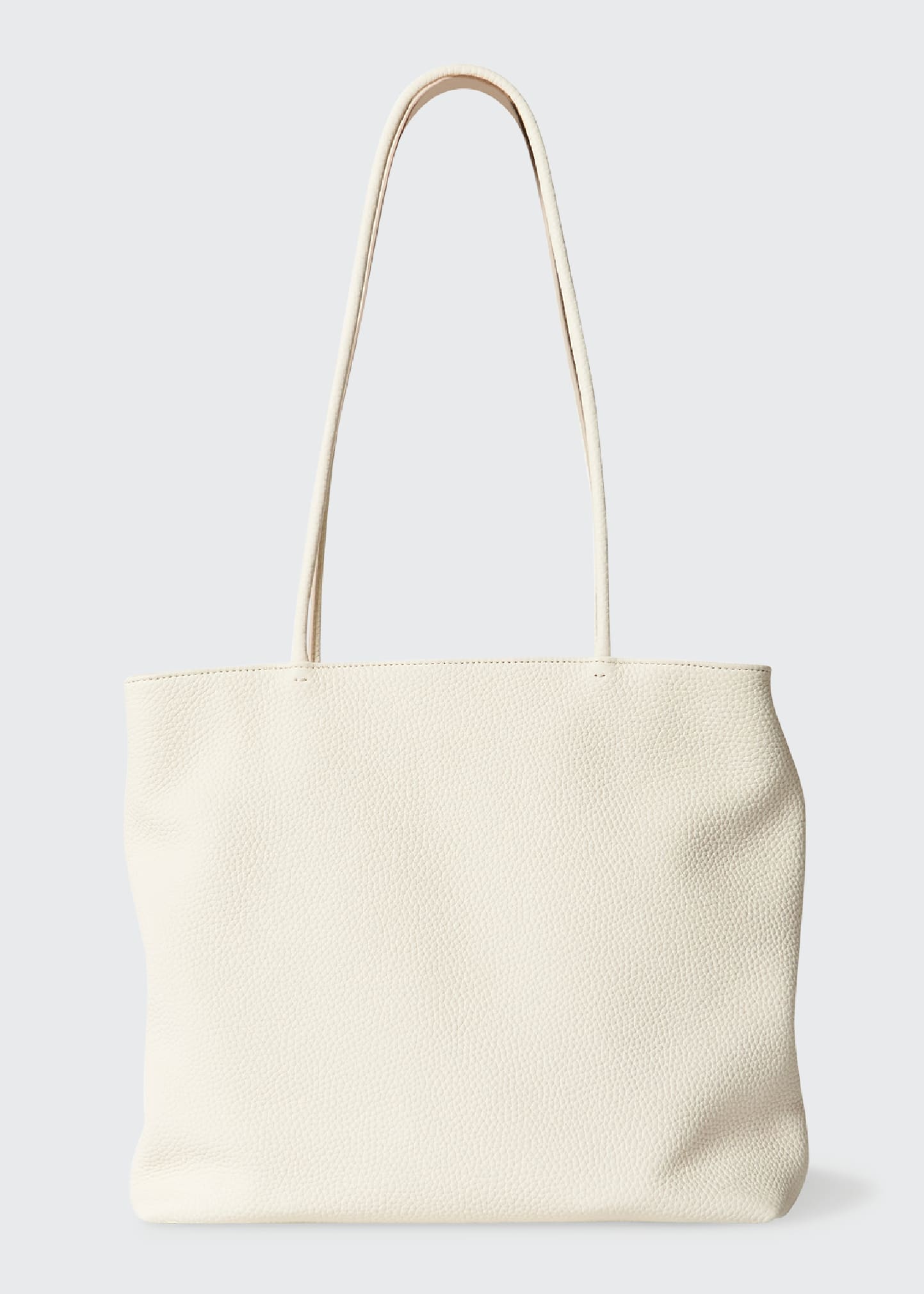 The Row Calfskin Medium Zip Shopper Tote Bag In Milk Pld