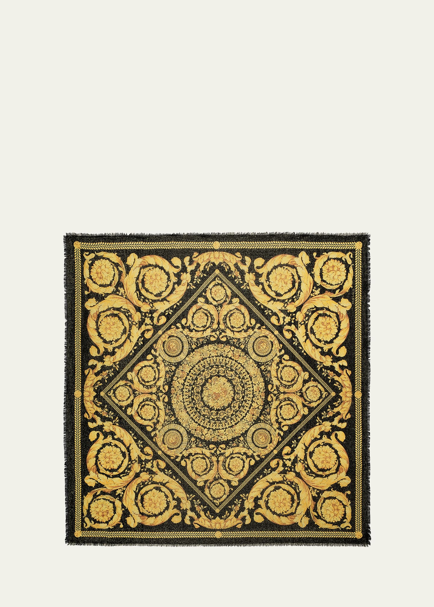 Versace Barocco-print Wool-blend Scarf