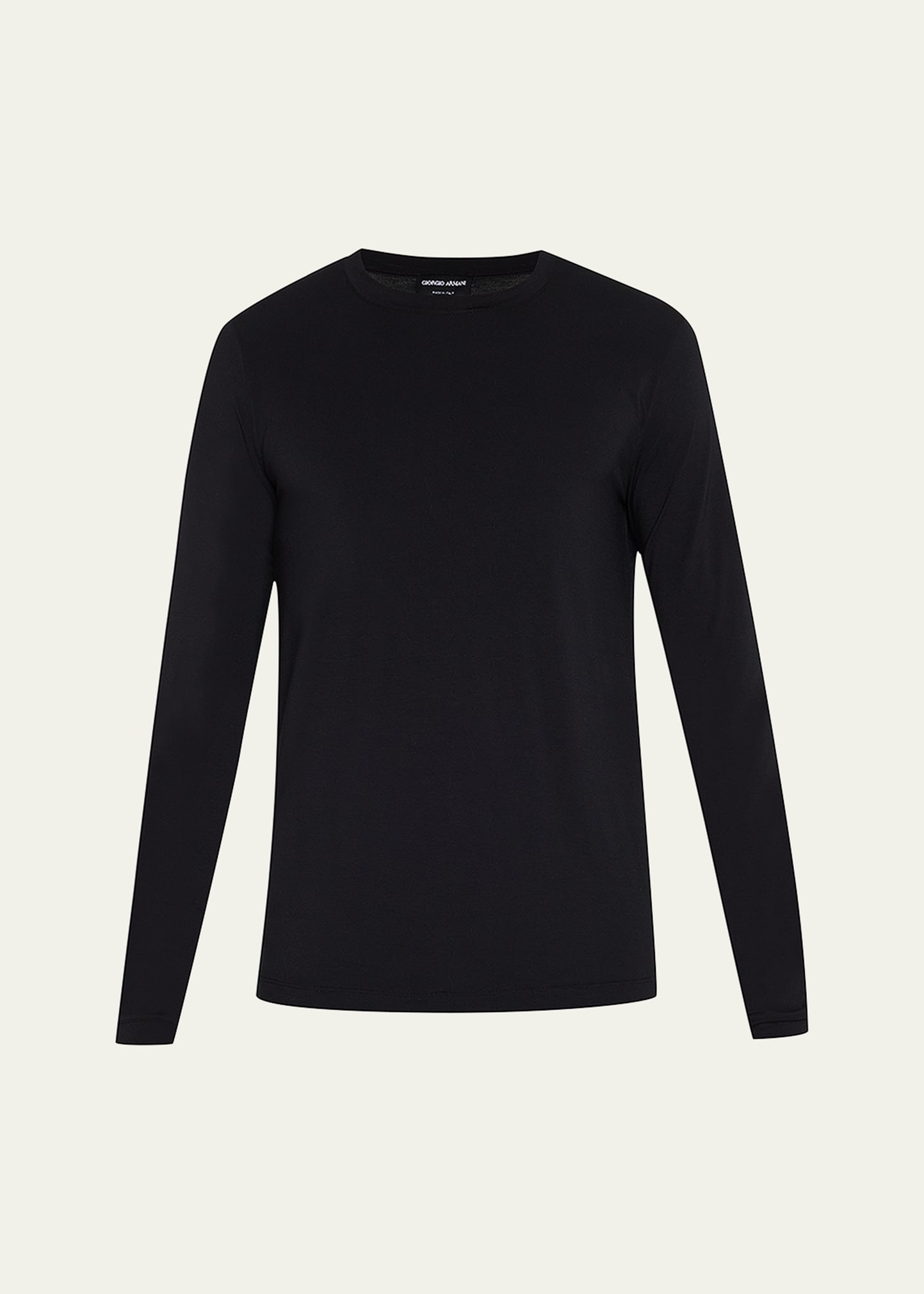 Giorgio Armani Men's Mr. Armani Stretch T-shirt In Solid Black